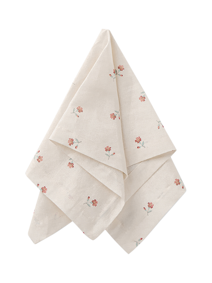 Piglet in Bed Posy Bud Floral Linen Cotton Blend Napkin, Set of 4, Pearl - view 2, Pearl