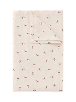 Piglet in Bed Posy Bud Floral Linen Cotton Blend Table Runner, Pearl, Pearl