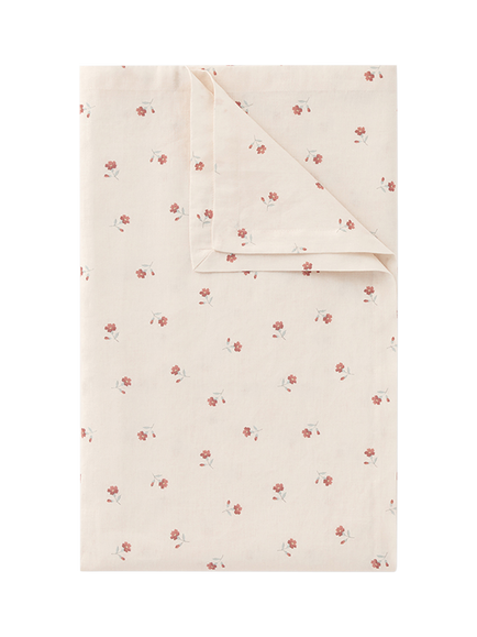 Piglet in Bed Posy Bud Floral Linen Cotton Blend Table Runner, Pearl, Pearl