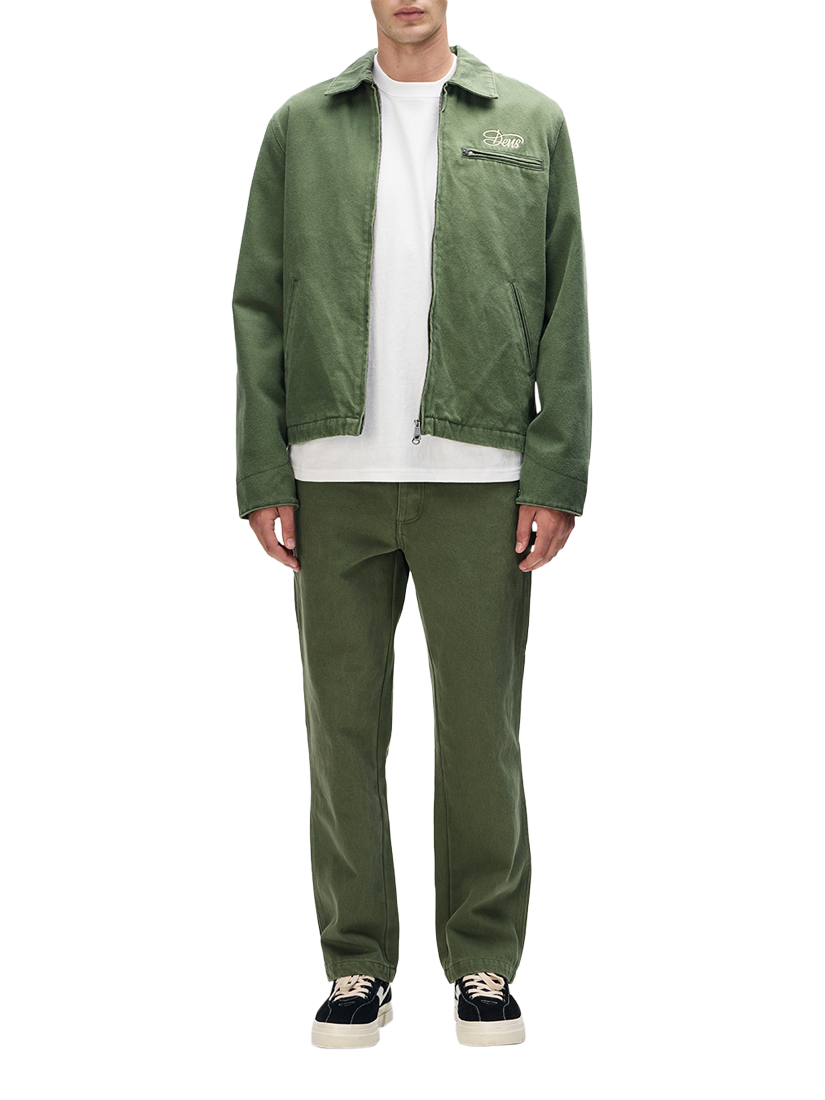 Product image 3 of 7, which shows Deus ex Machina Zip Through Denim Jacket, Cypress Green, L