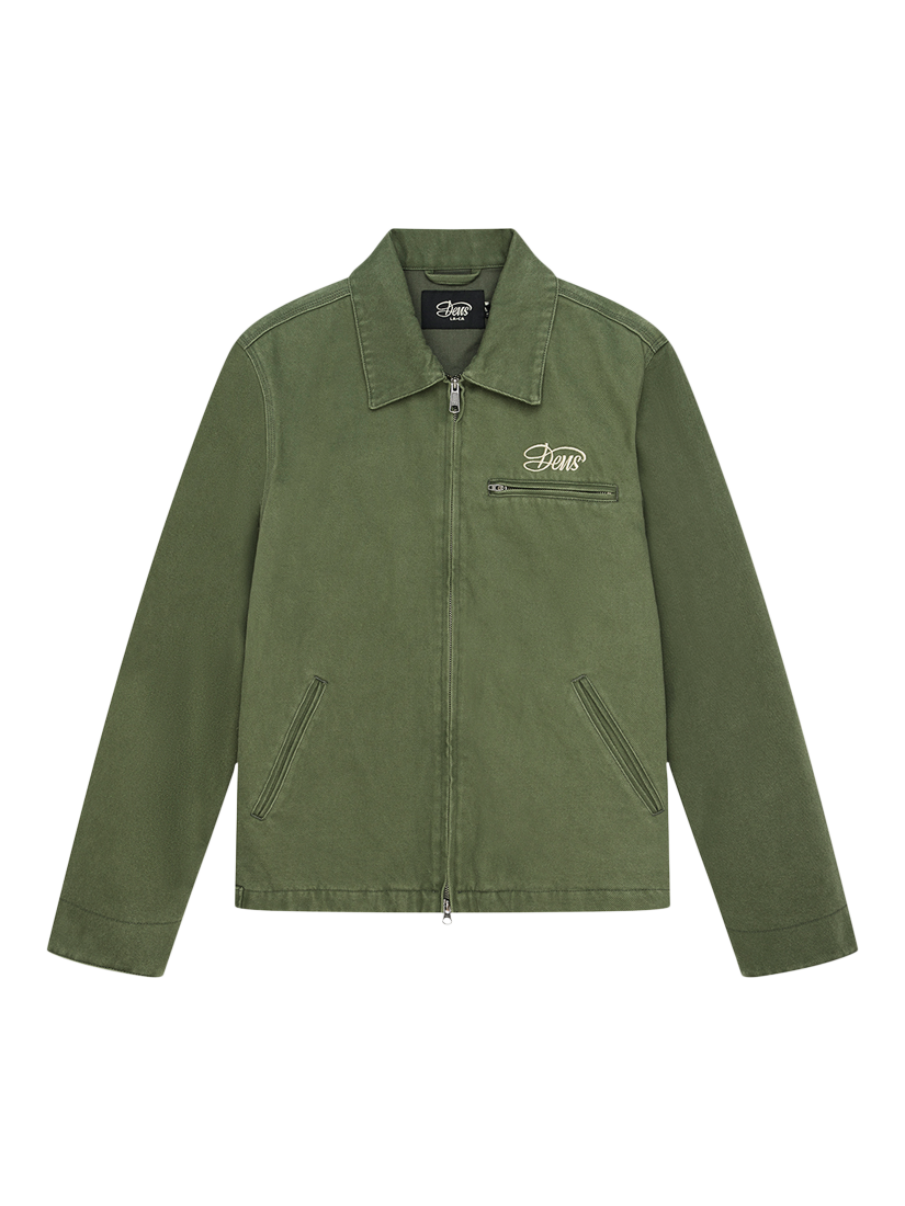 Product image 5 of 7, which shows Deus ex Machina Zip Through Denim Jacket, Cypress Green, L
