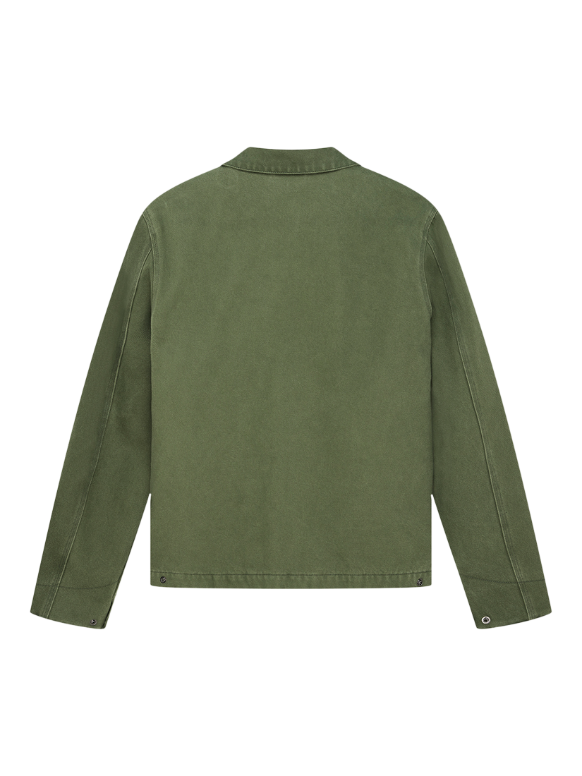Product image 7 of 7, which shows Deus ex Machina Zip Through Denim Jacket, Cypress Green, L