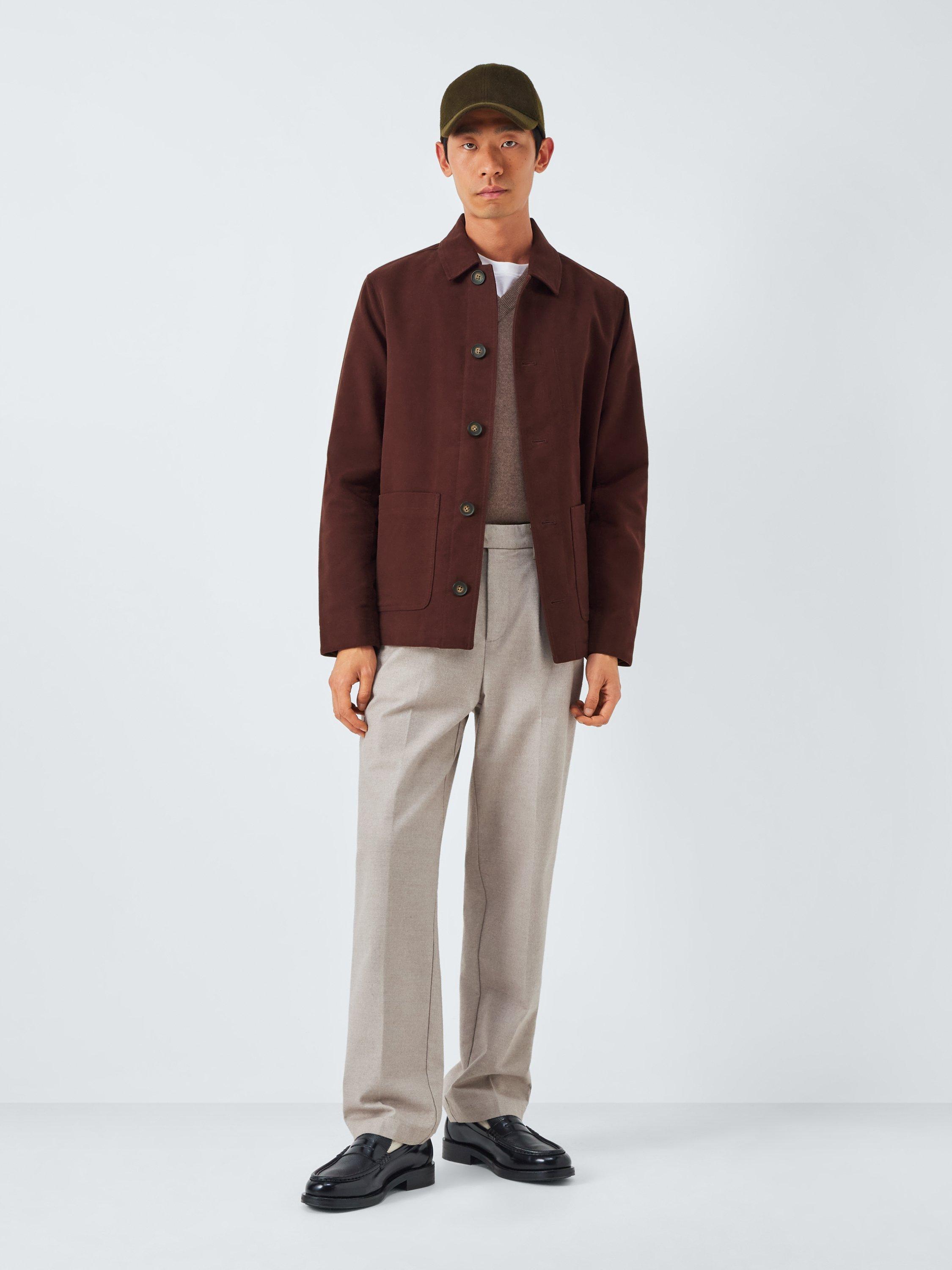 Product image 3 of 6, which shows John Lewis Moleskin Chore Jacket, Bitter Chocolate, S