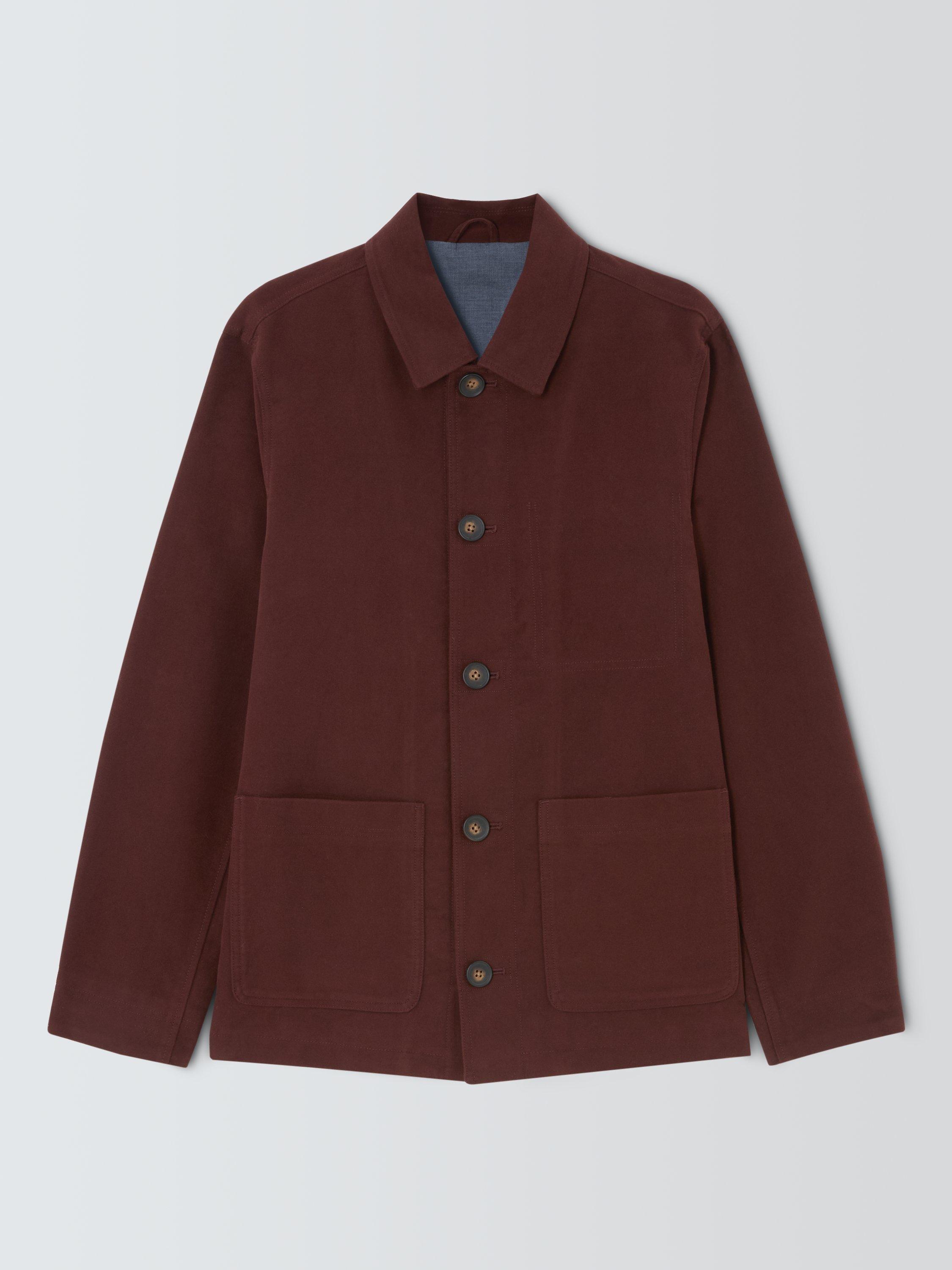 Product image 4 of 6, which shows John Lewis Moleskin Chore Jacket, Bitter Chocolate, S