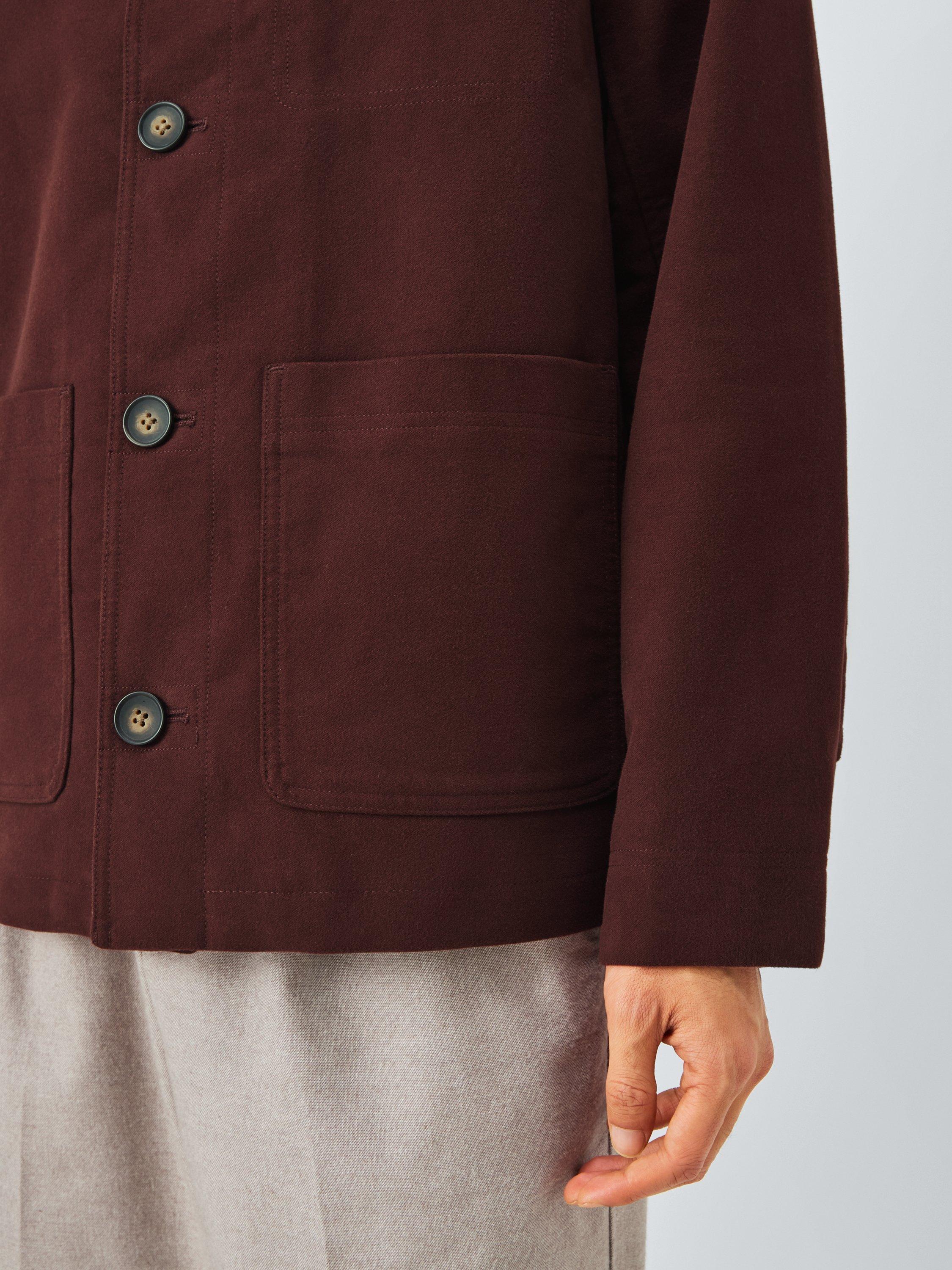 Product image 5 of 6, which shows John Lewis Moleskin Chore Jacket, Bitter Chocolate, S