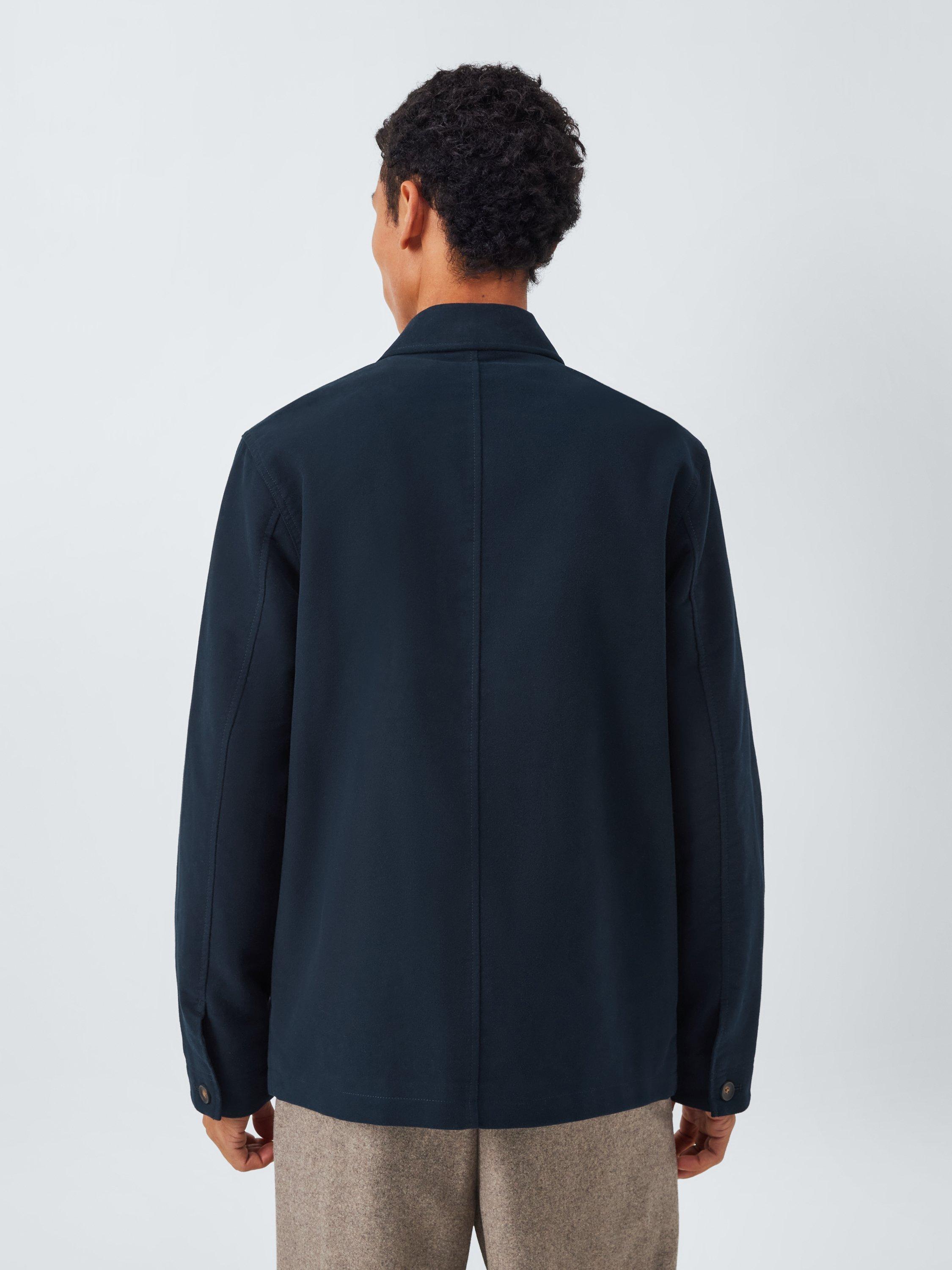 Product image 2 of 6, which shows John Lewis Moleskin Chore Jacket, Sky Captain, S
