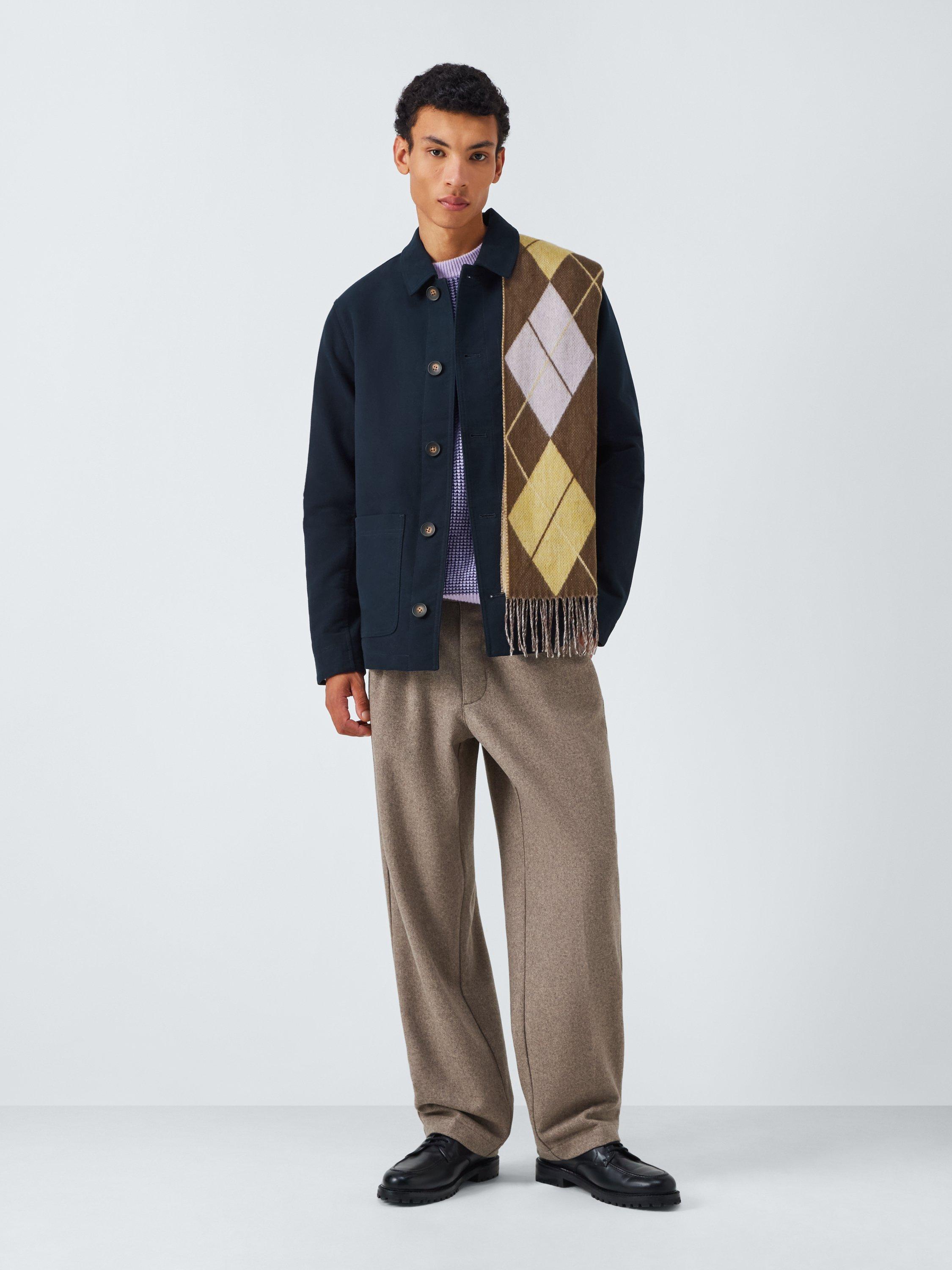 Product image 3 of 6, which shows John Lewis Moleskin Chore Jacket, Sky Captain, S