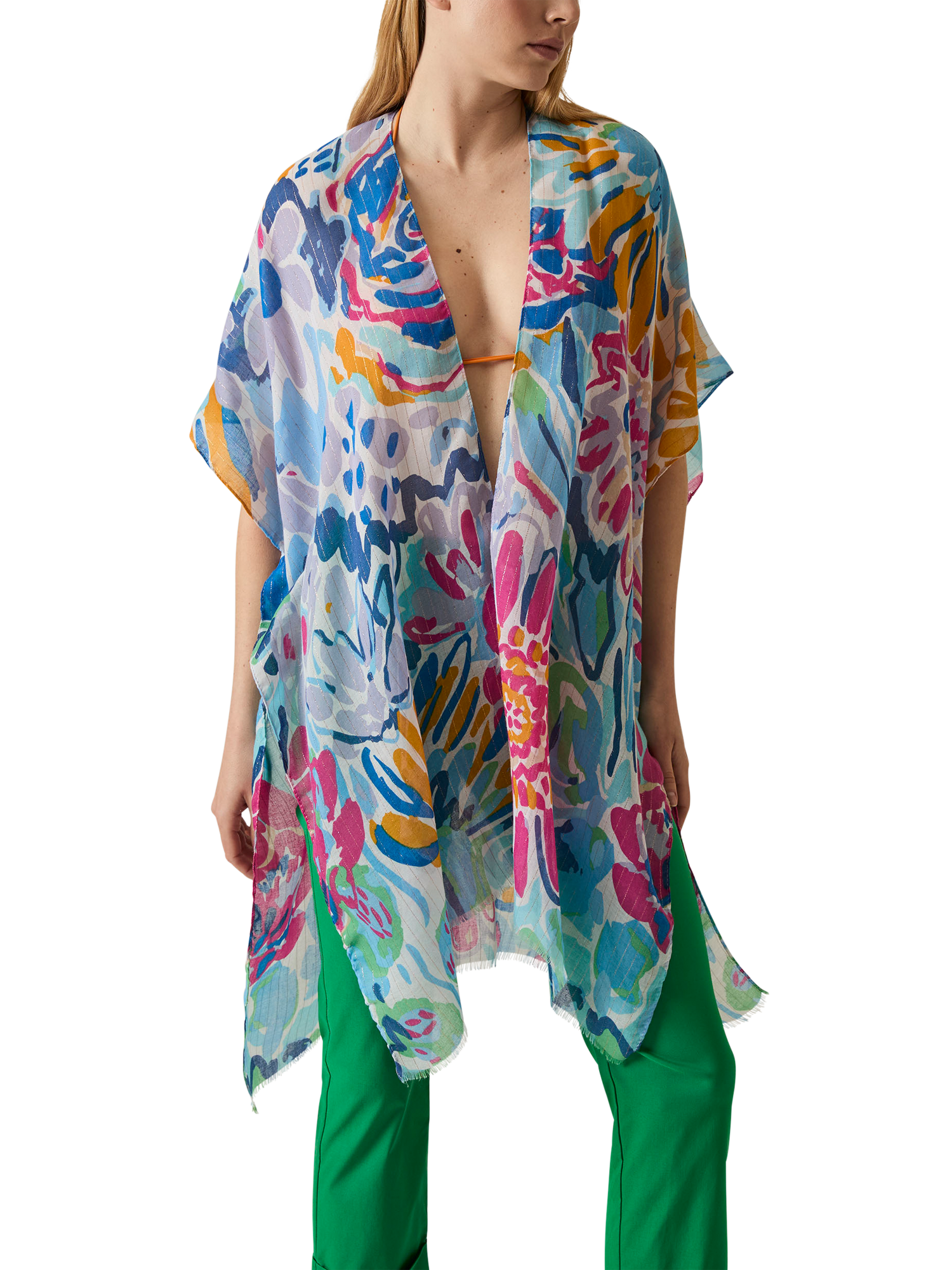 Product image 3 of 7, which shows James Lakeland Floral Fantasy Kaftan, Multi, One Size