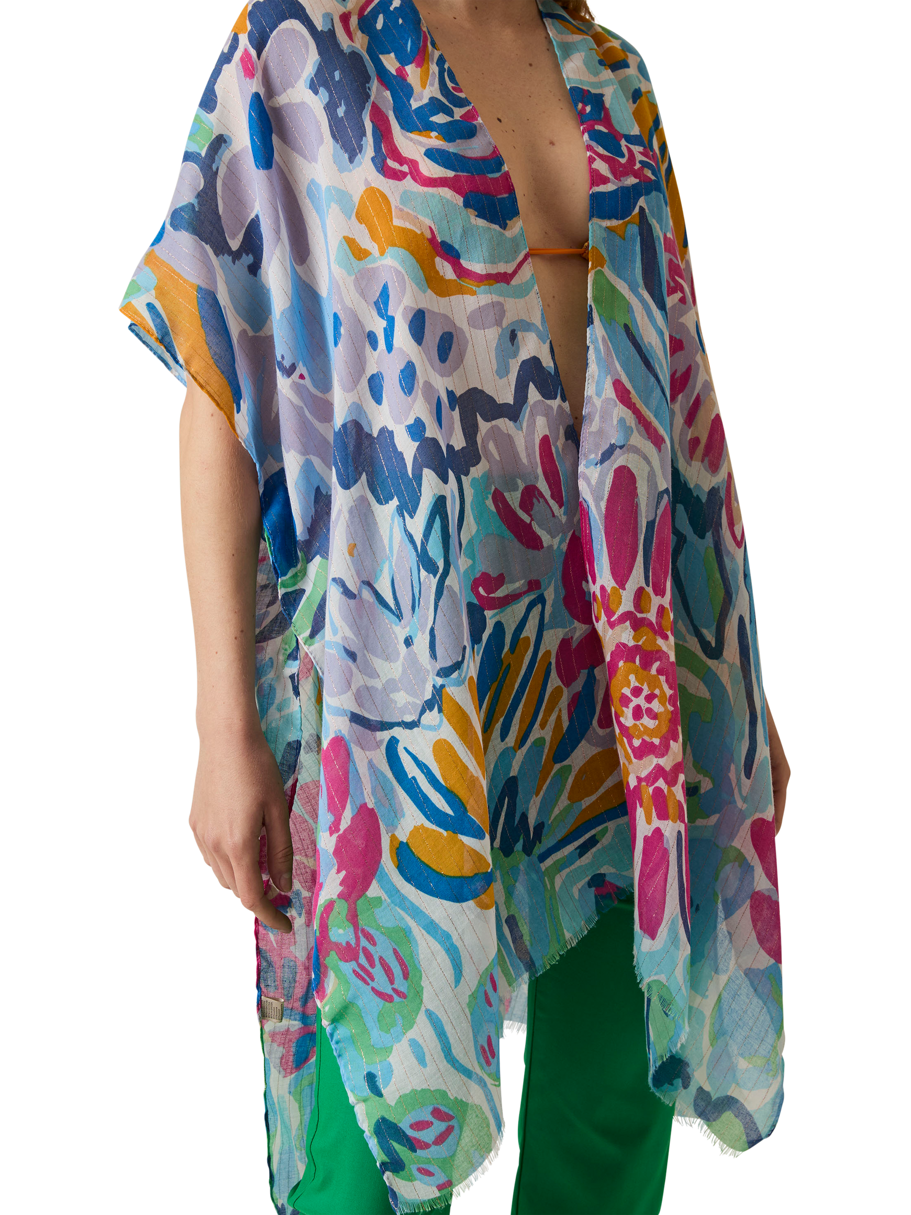 Product image 4 of 7, which shows James Lakeland Floral Fantasy Kaftan, Multi, One Size