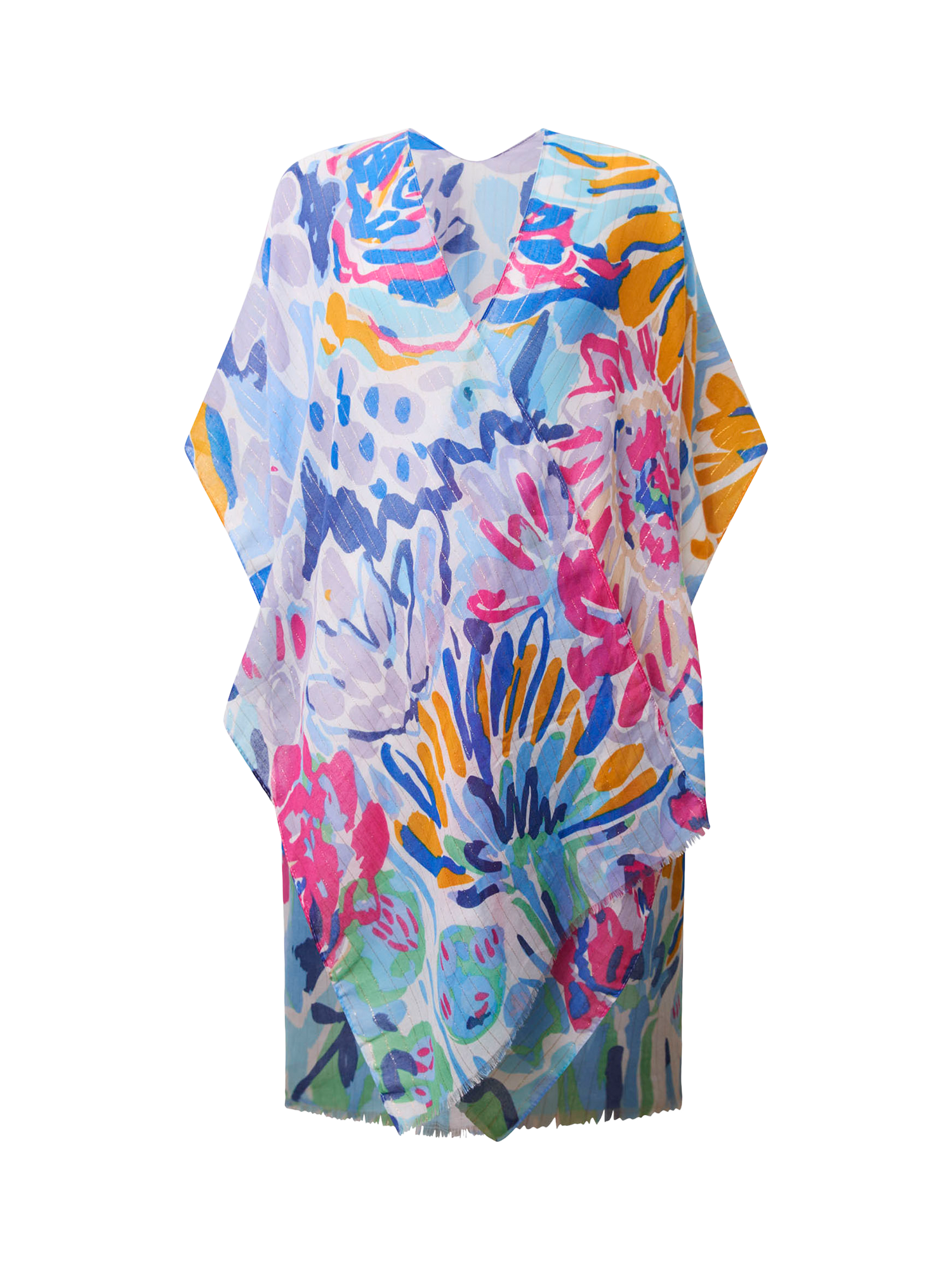 Product image 7 of 7, which shows James Lakeland Floral Fantasy Kaftan, Multi, One Size