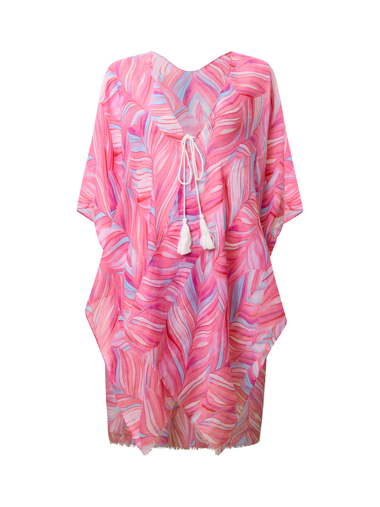 Product image 6 of 6, which shows James Lakeland Abstract Swirls Kaftan, Pink, One Size