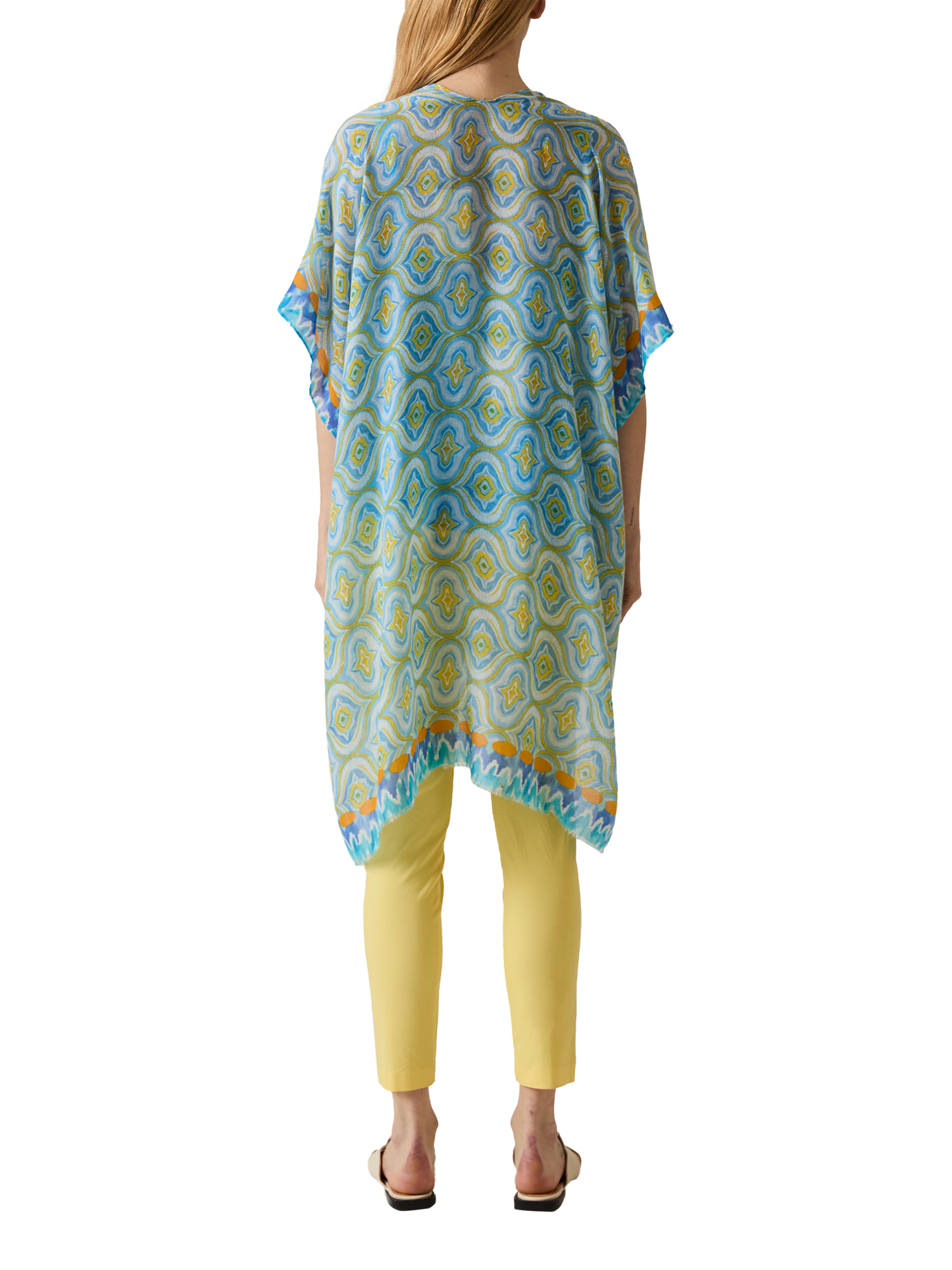 Product image 2 of 6, which shows James Lakeland Geometric Print Kaftan, Blue, One Size