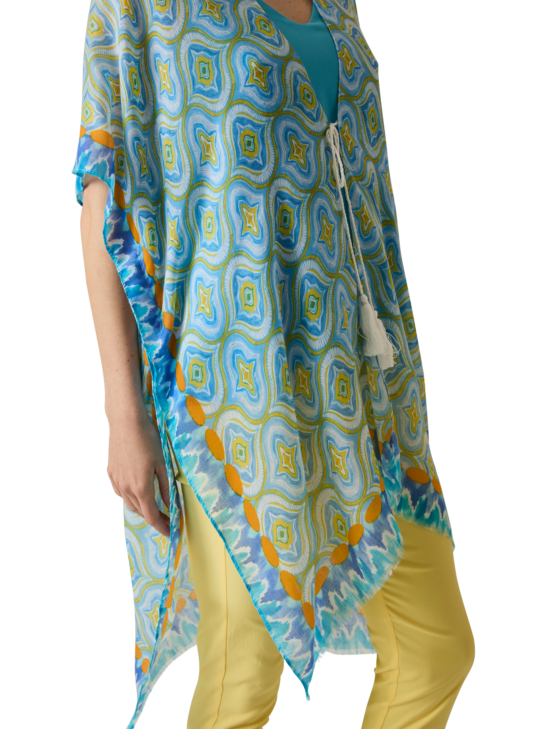 Product image 4 of 6, which shows James Lakeland Geometric Print Kaftan, Blue, One Size