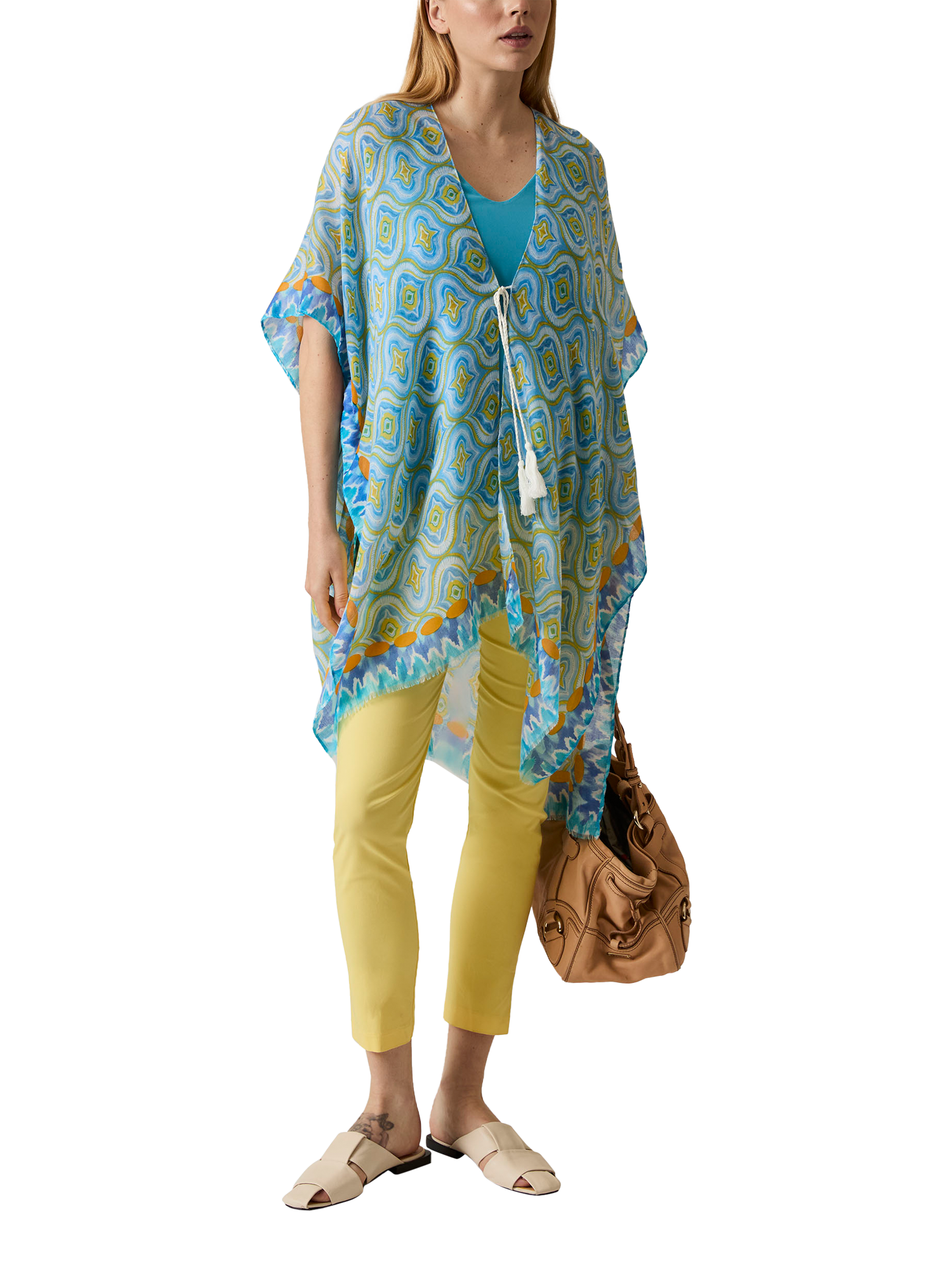Product image 5 of 6, which shows James Lakeland Geometric Print Kaftan, Blue, One Size
