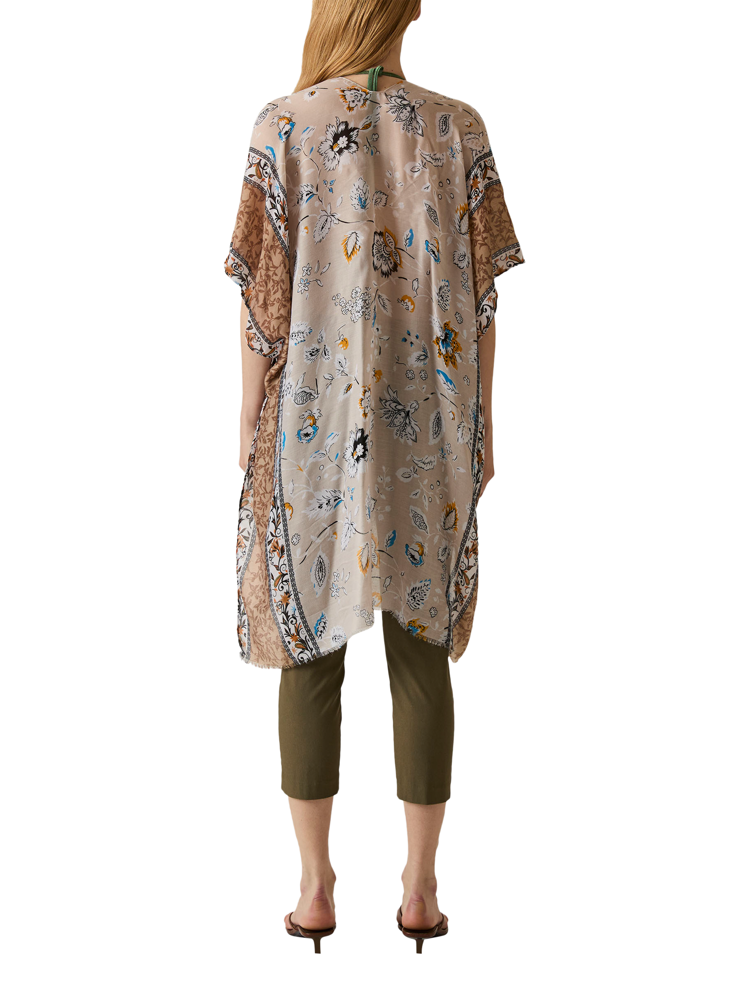 Product image 2 of 6, which shows James Lakeland Floral Paisley Kaftan, Beige, One Size