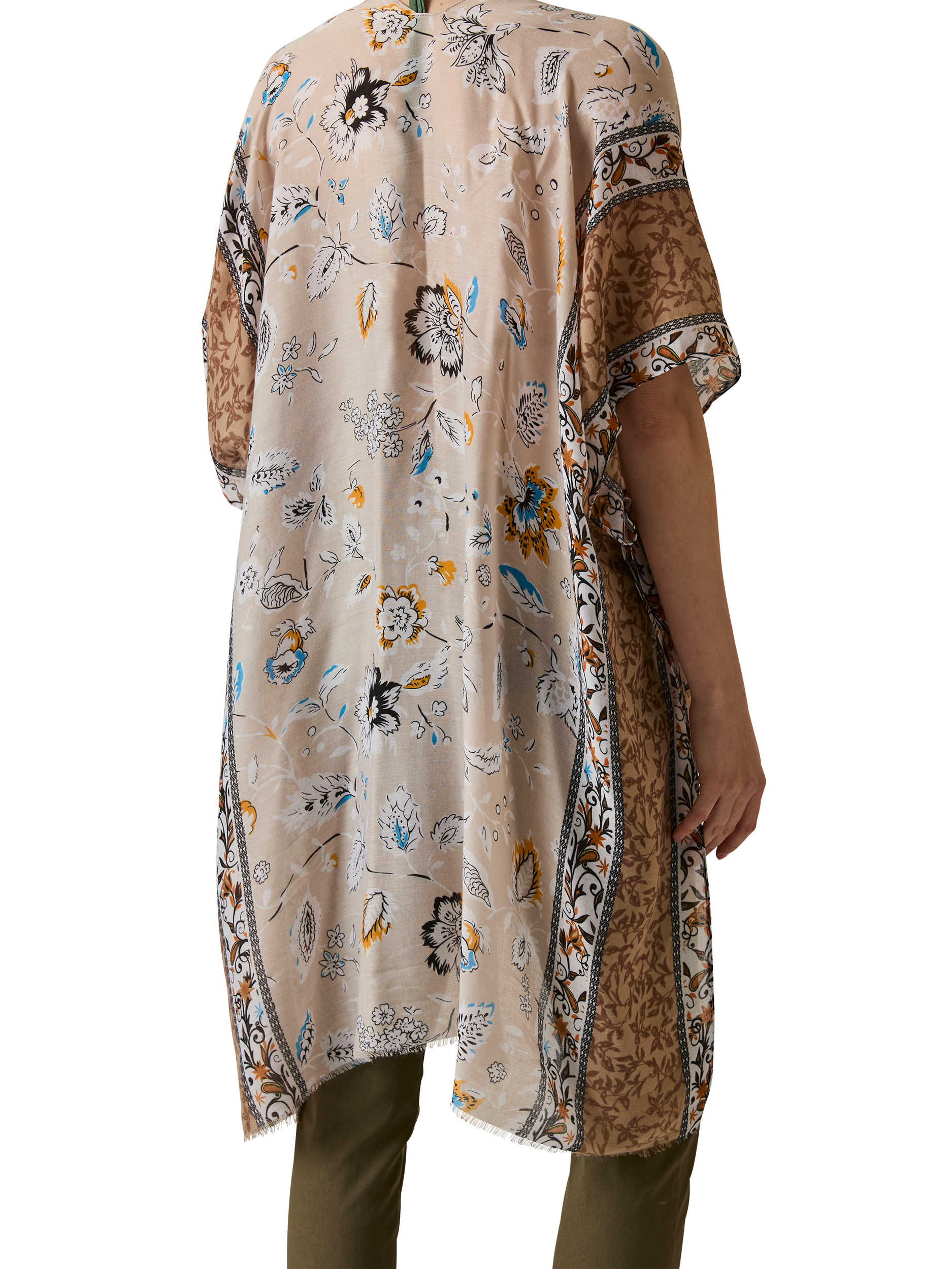 Product image 4 of 6, which shows James Lakeland Floral Paisley Kaftan, Beige, One Size