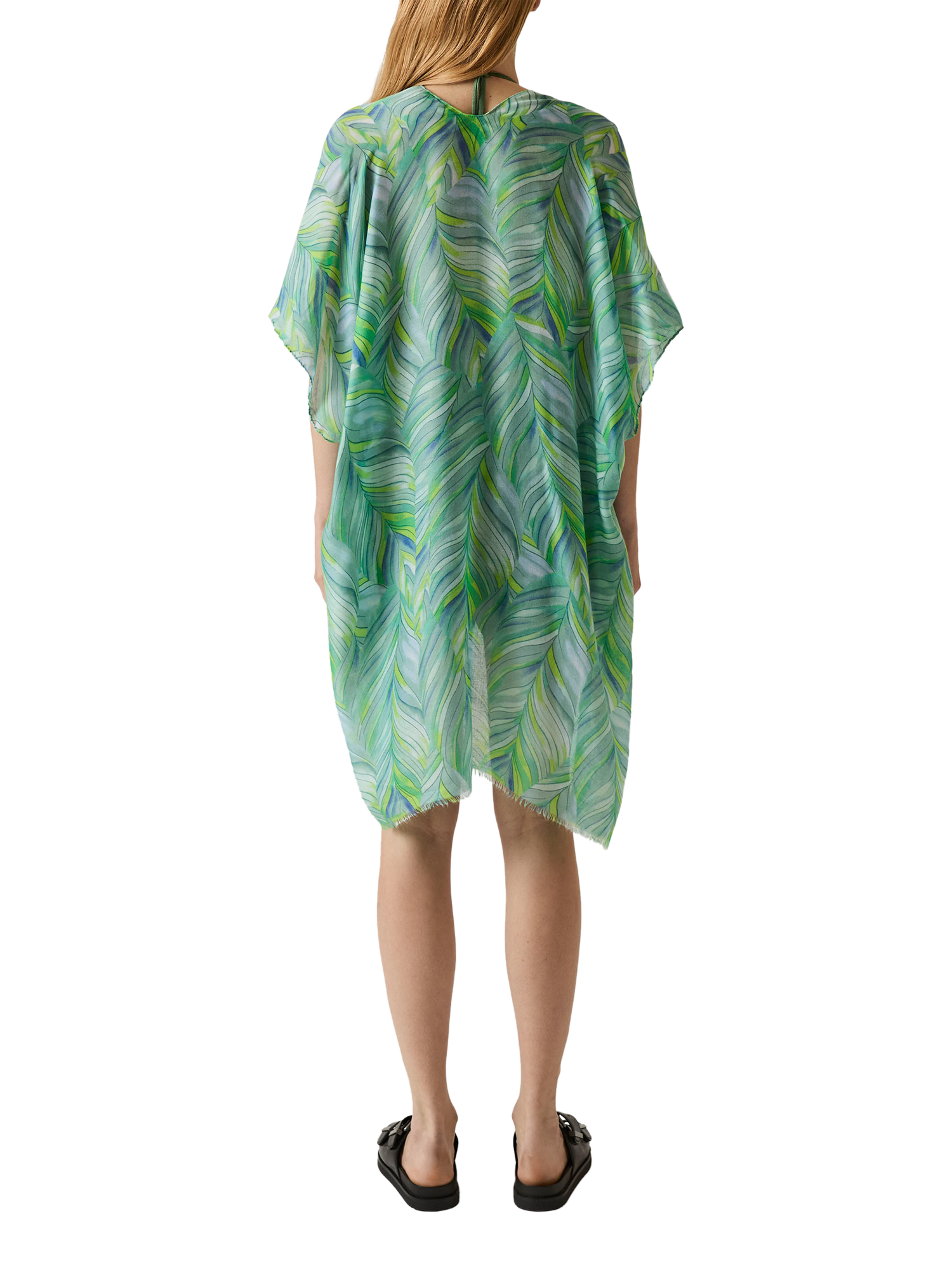 Product image 2 of 6, which shows James Lakeland Abstract Swirls Kaftan, Green, One Size
