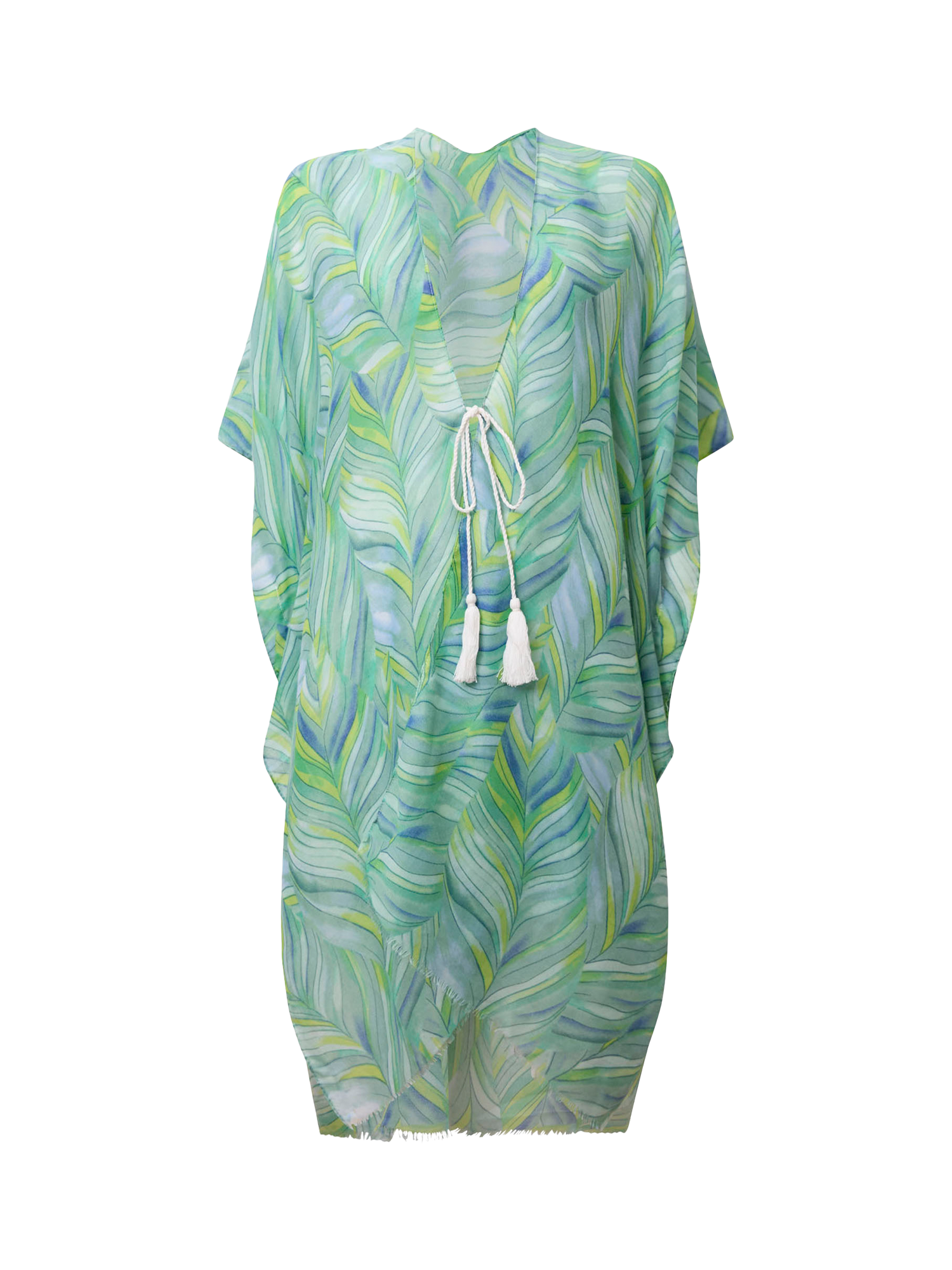 Product image 6 of 6, which shows James Lakeland Abstract Swirls Kaftan, Green, One Size