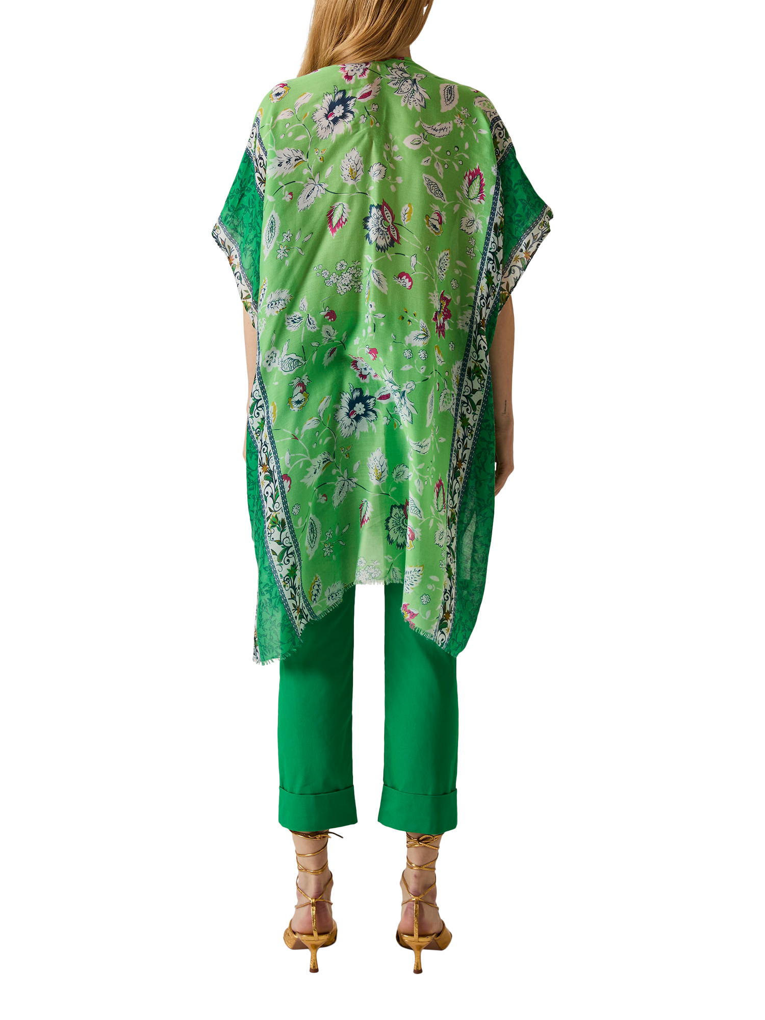 Product image 2 of 6, which shows James Lakeland Floral Paisley Kaftan, Green, One Size