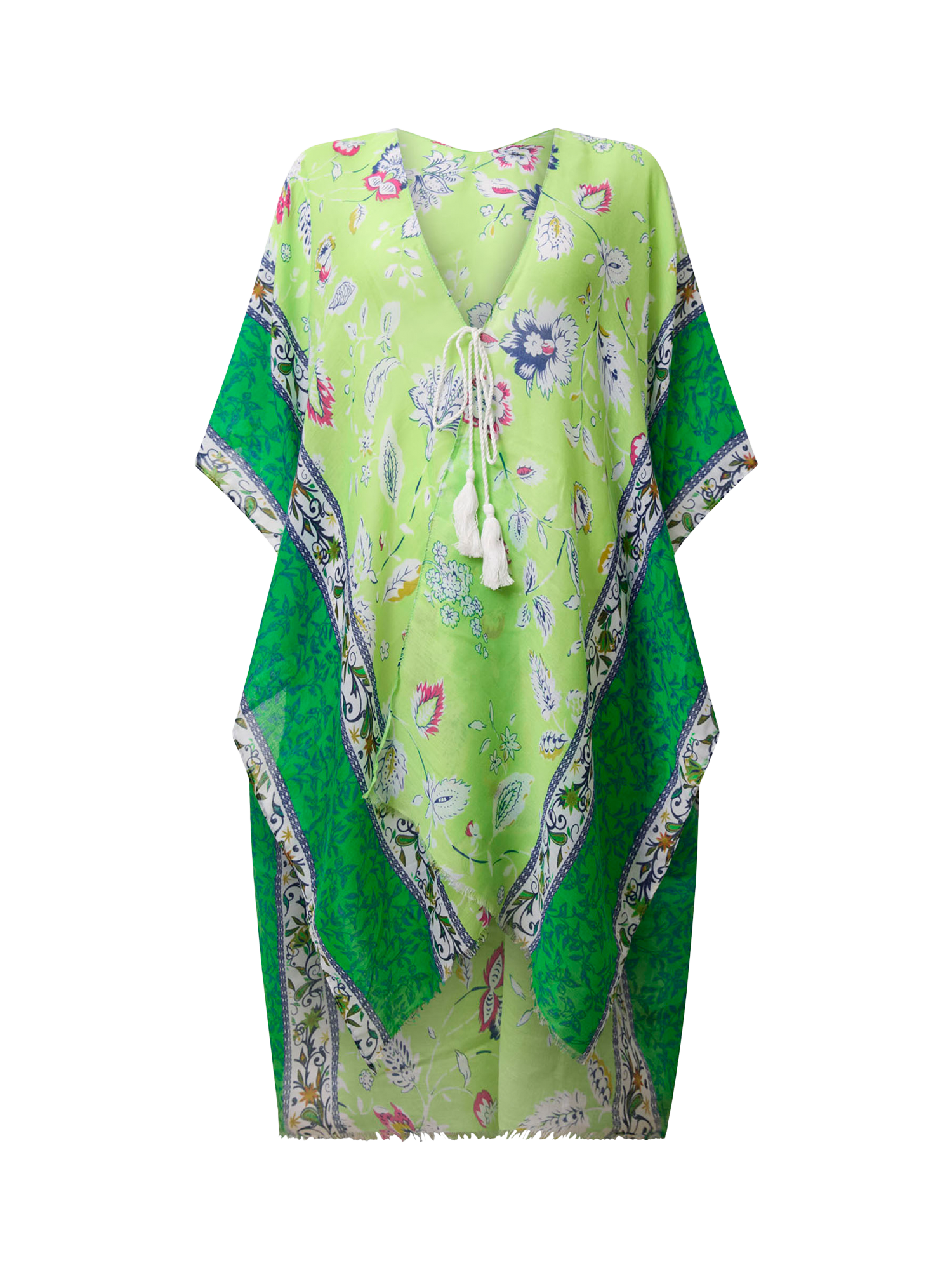 Product image 6 of 6, which shows James Lakeland Floral Paisley Kaftan, Green, One Size