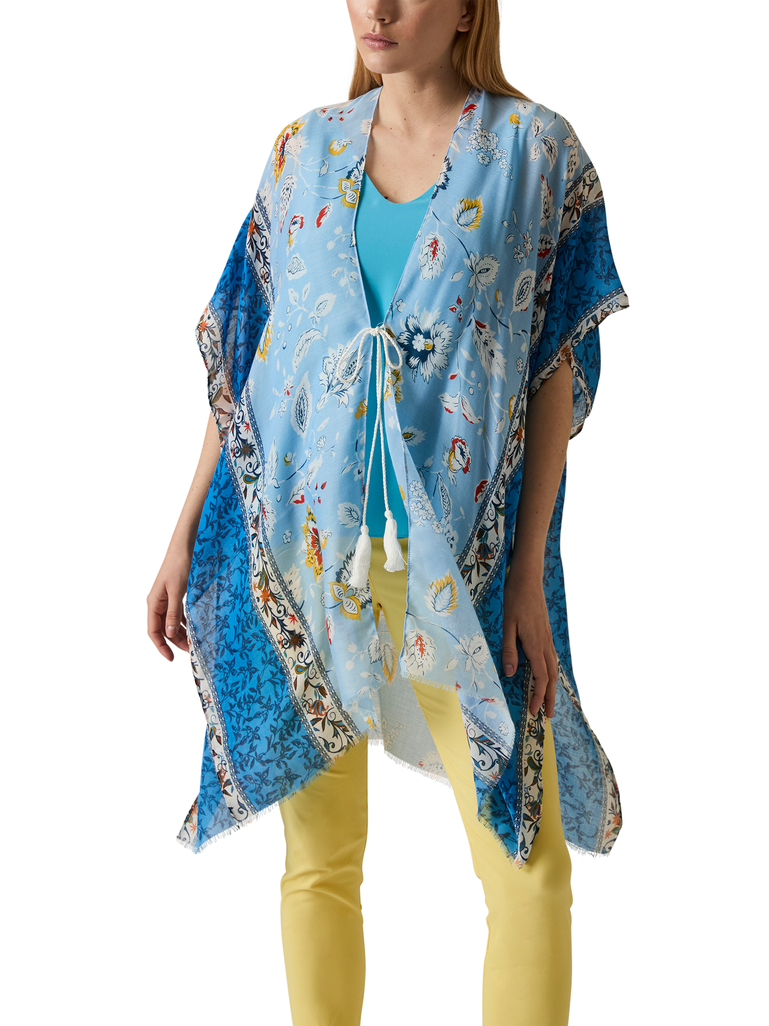Product image 3 of 6, which shows James Lakeland Floral Paisley Kaftan, Blue, One Size