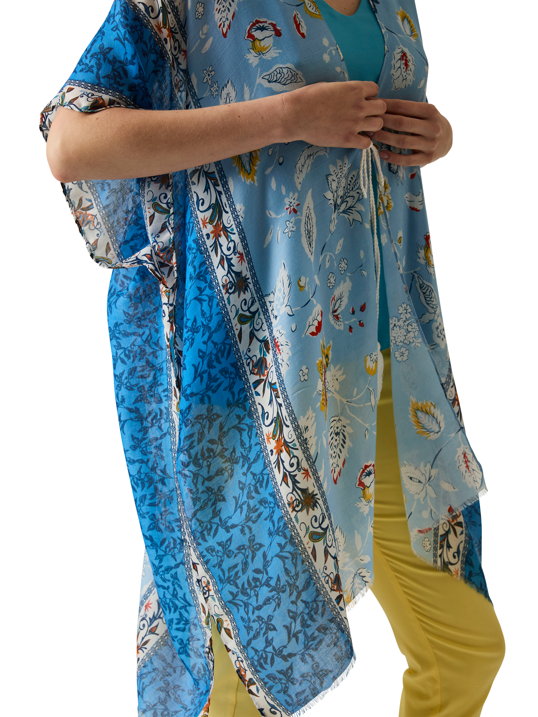 Product image 4 of 6, which shows James Lakeland Floral Paisley Kaftan, Blue, One Size