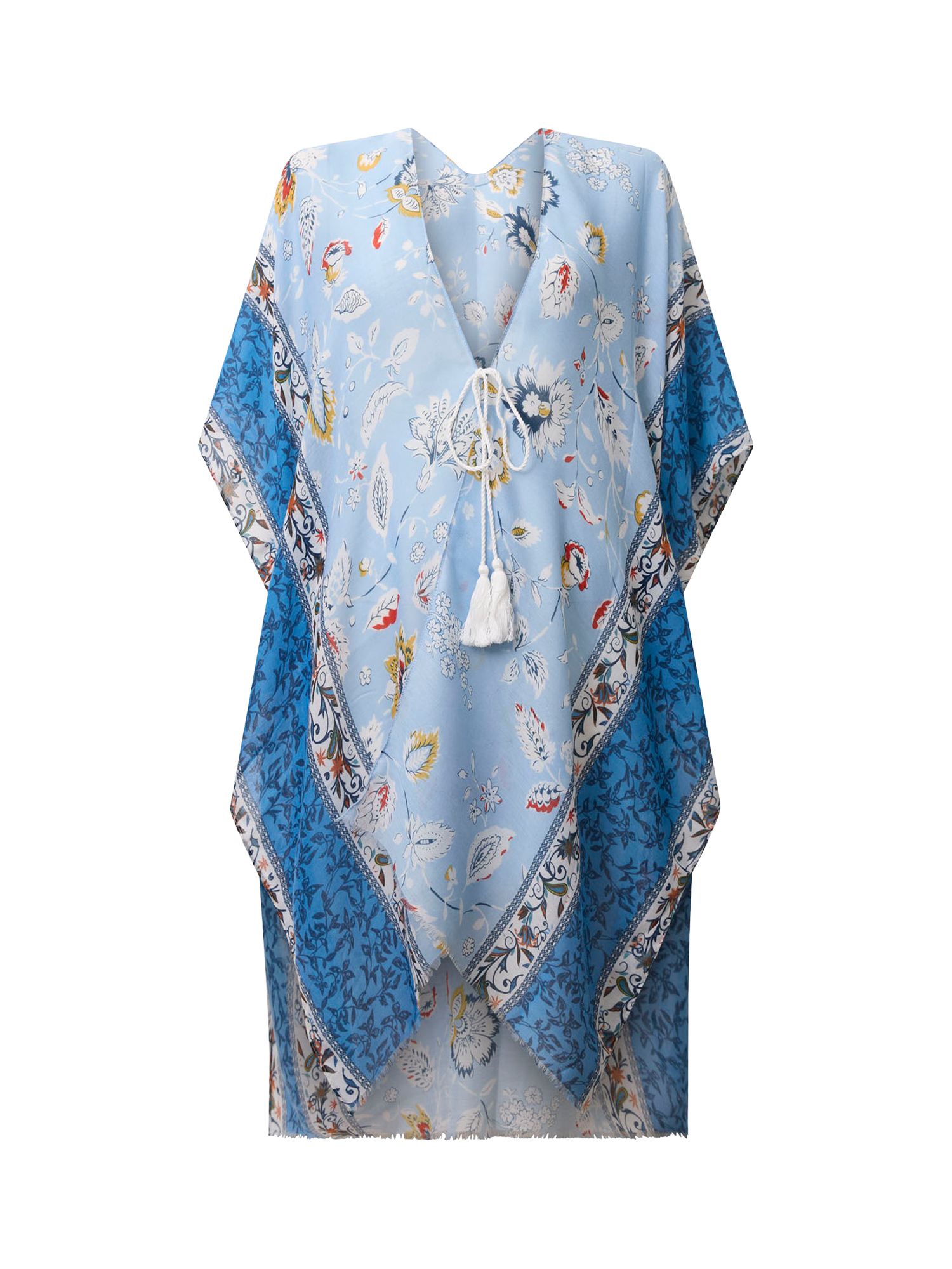 Product image 6 of 6, which shows James Lakeland Floral Paisley Kaftan, Blue, One Size