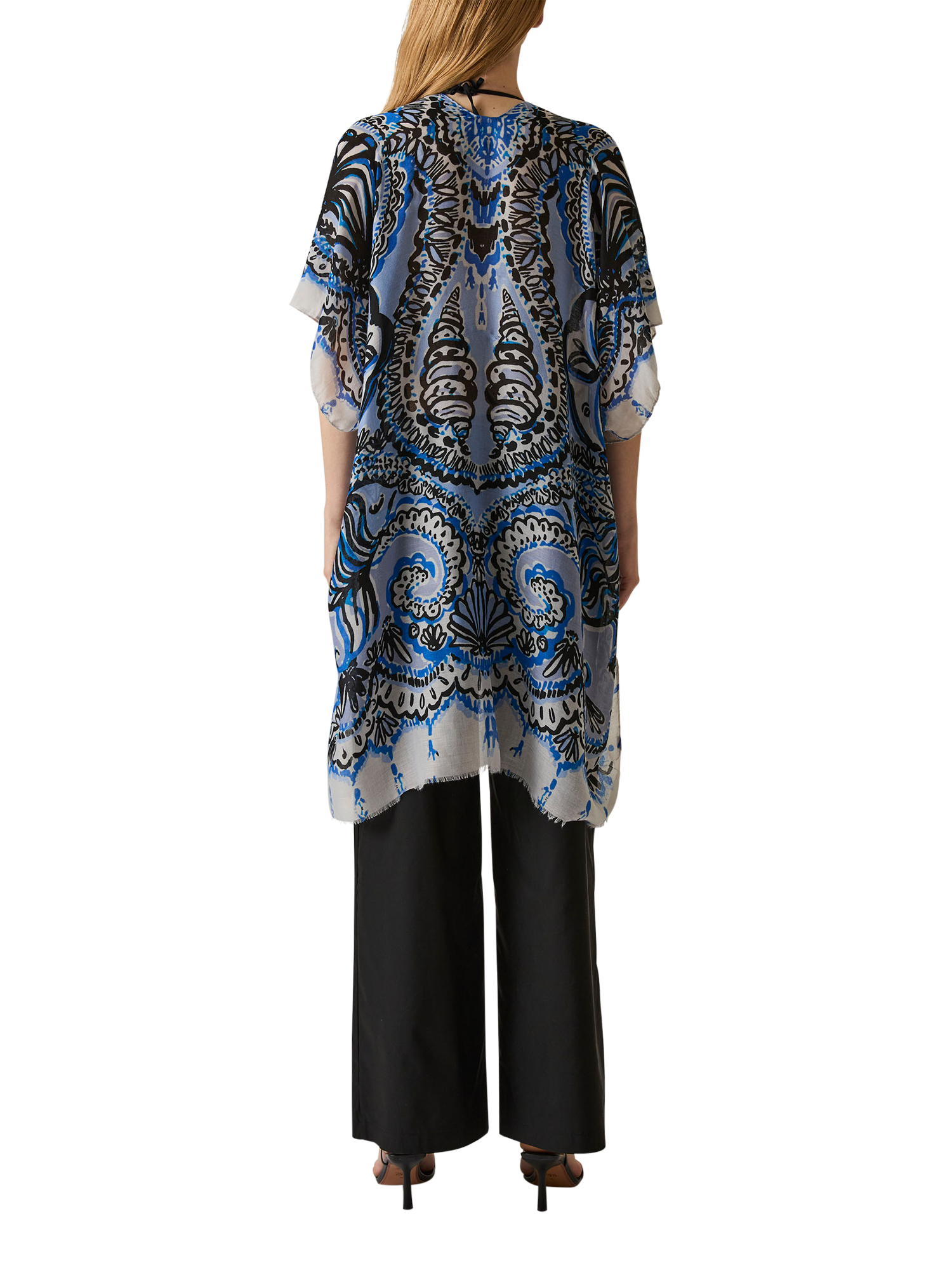 Product image 2 of 6, which shows James Lakeland Swirl Print Kaftan, Blue, One Size