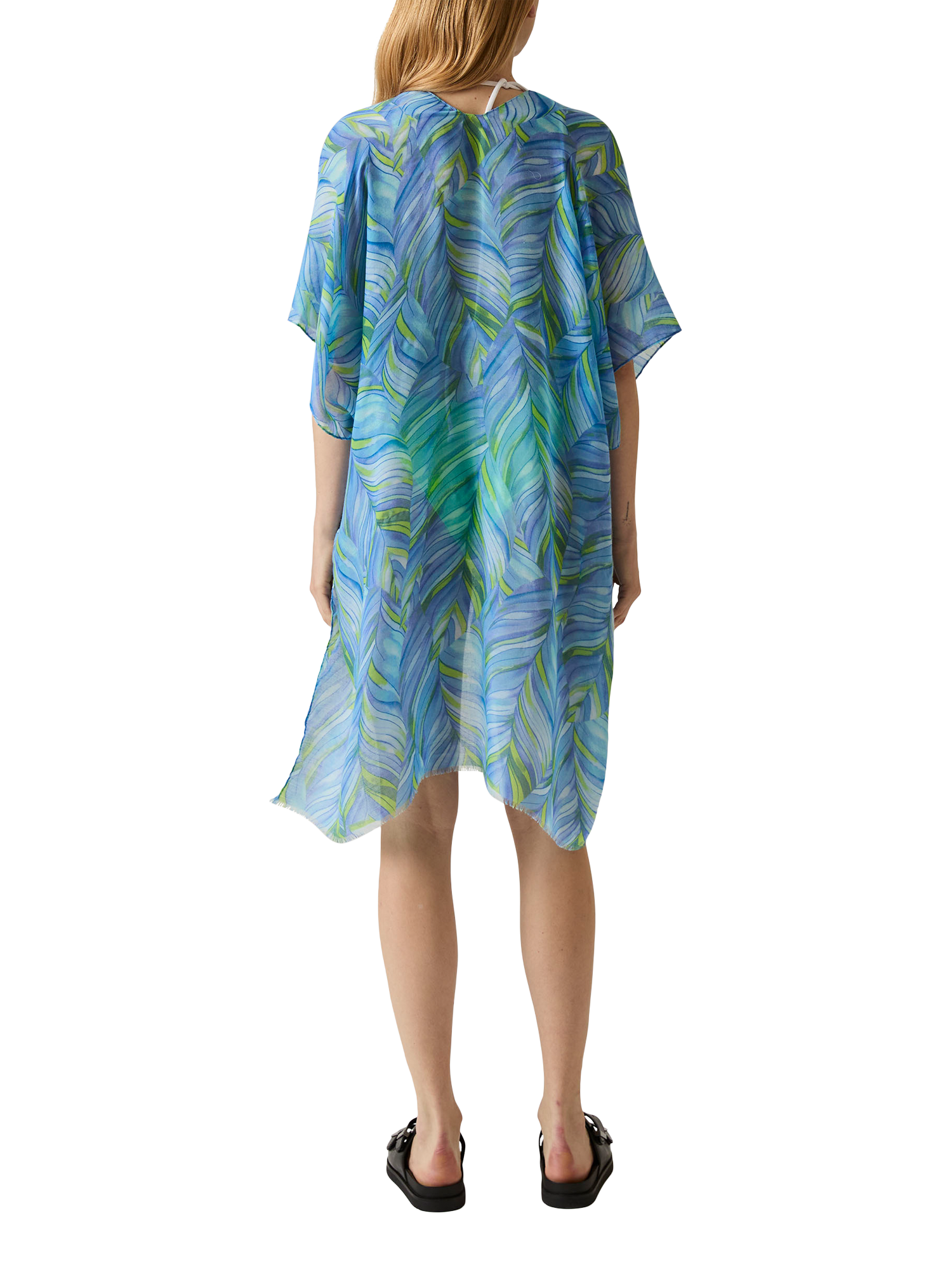 Product image 2 of 6, which shows James Lakeland Abstract Swirls Kaftan, Blue, One Size