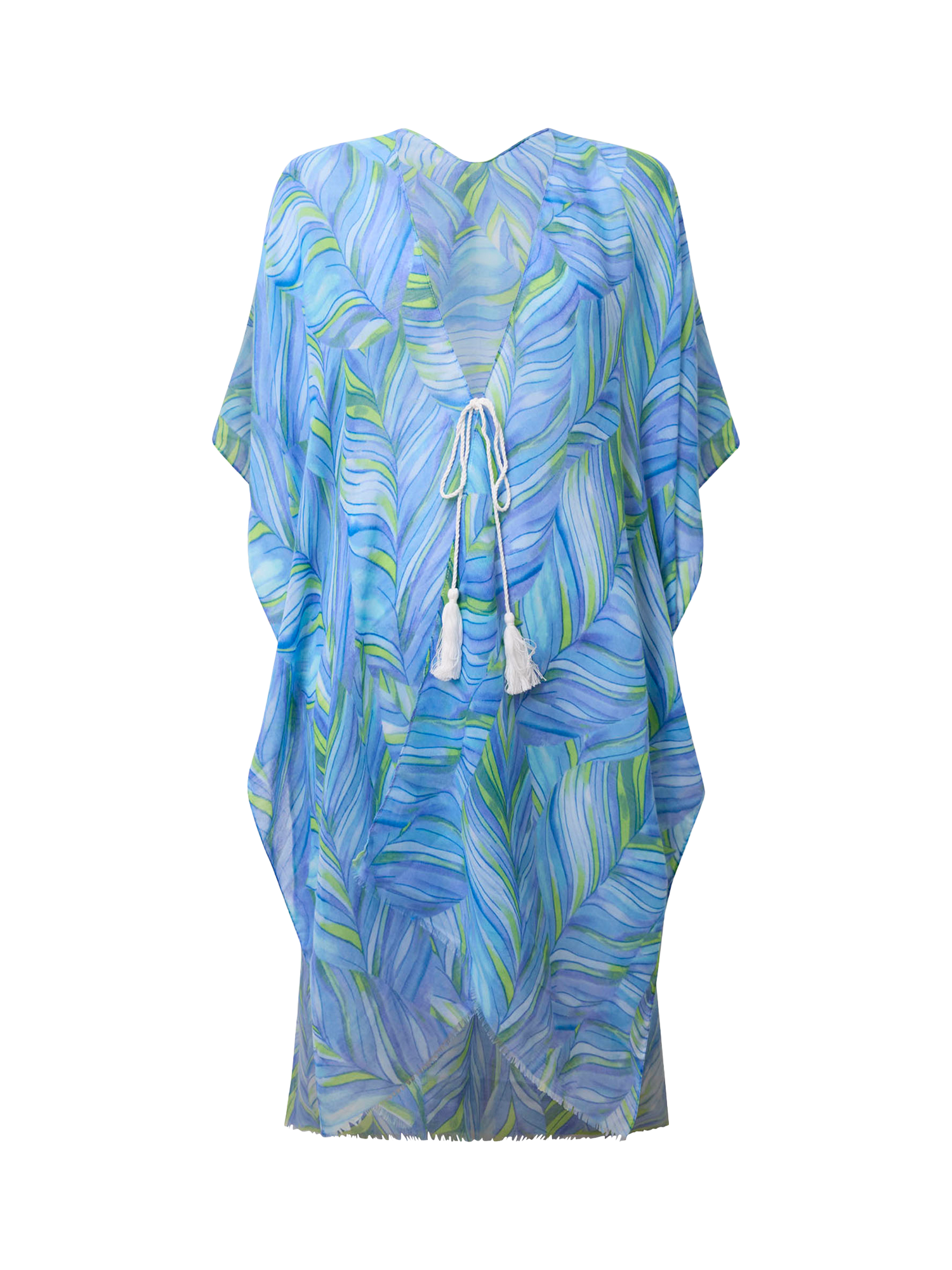 Product image 6 of 6, which shows James Lakeland Abstract Swirls Kaftan, Blue, One Size