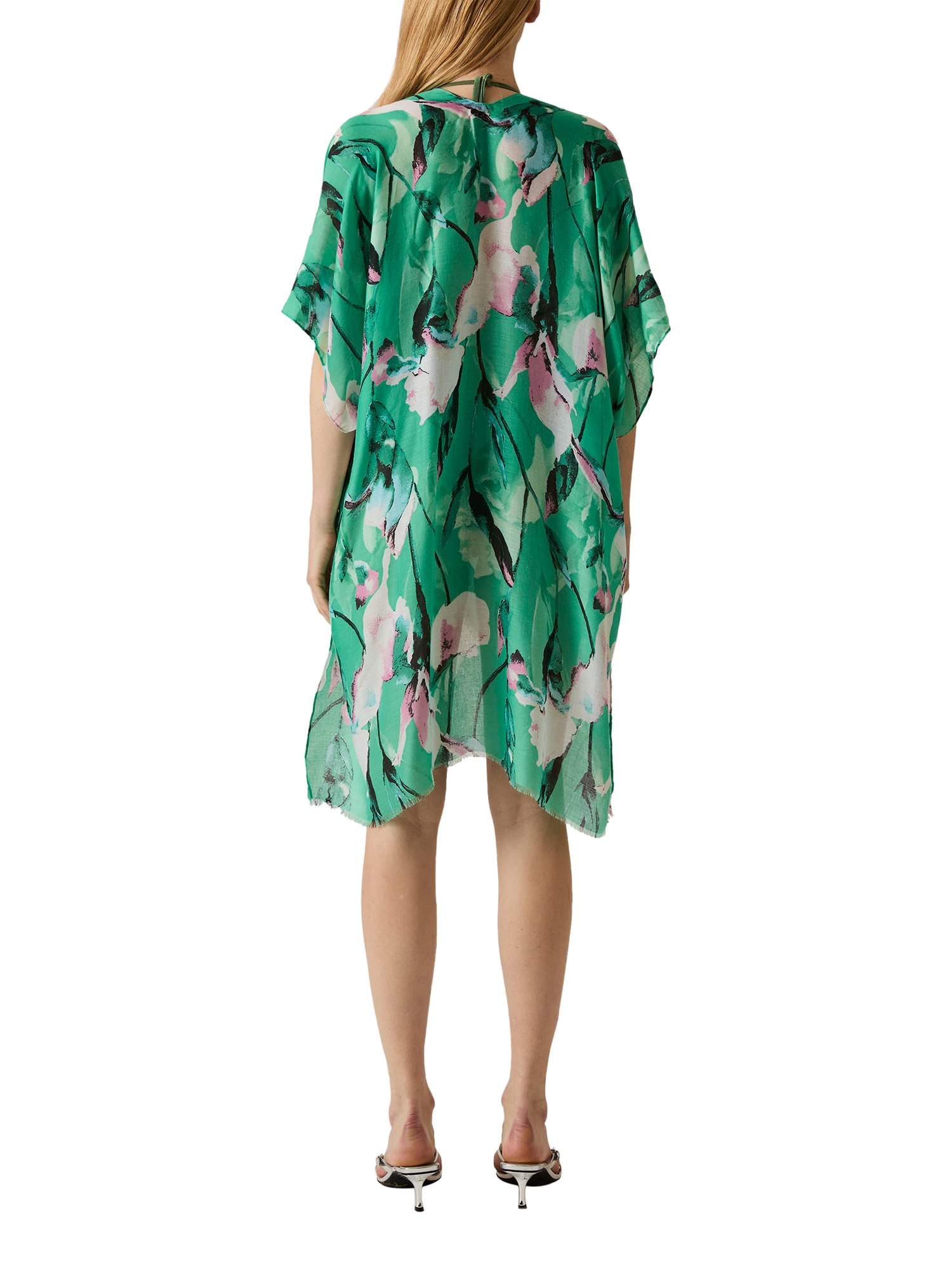 Product image 2 of 7, which shows James Lakeland Floral Print Kaftan, Green, One Size
