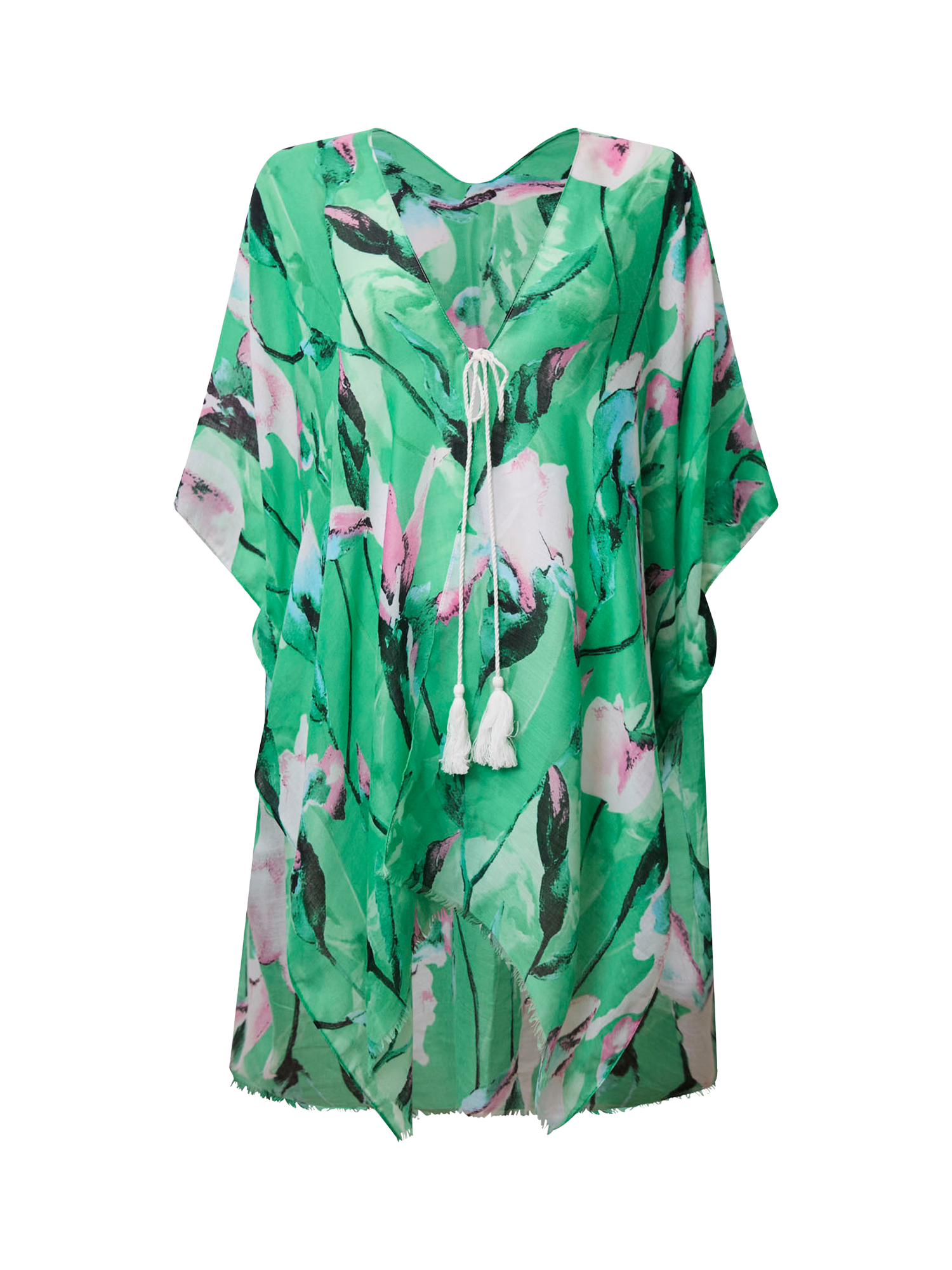 Product image 7 of 7, which shows James Lakeland Floral Print Kaftan, Green, One Size