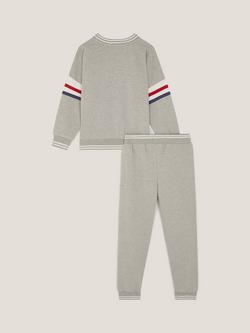 Monsoon Kids' Cotton Blend 73 Logo Sweatshirt and Joggers Set, Grey - view 2, Grey