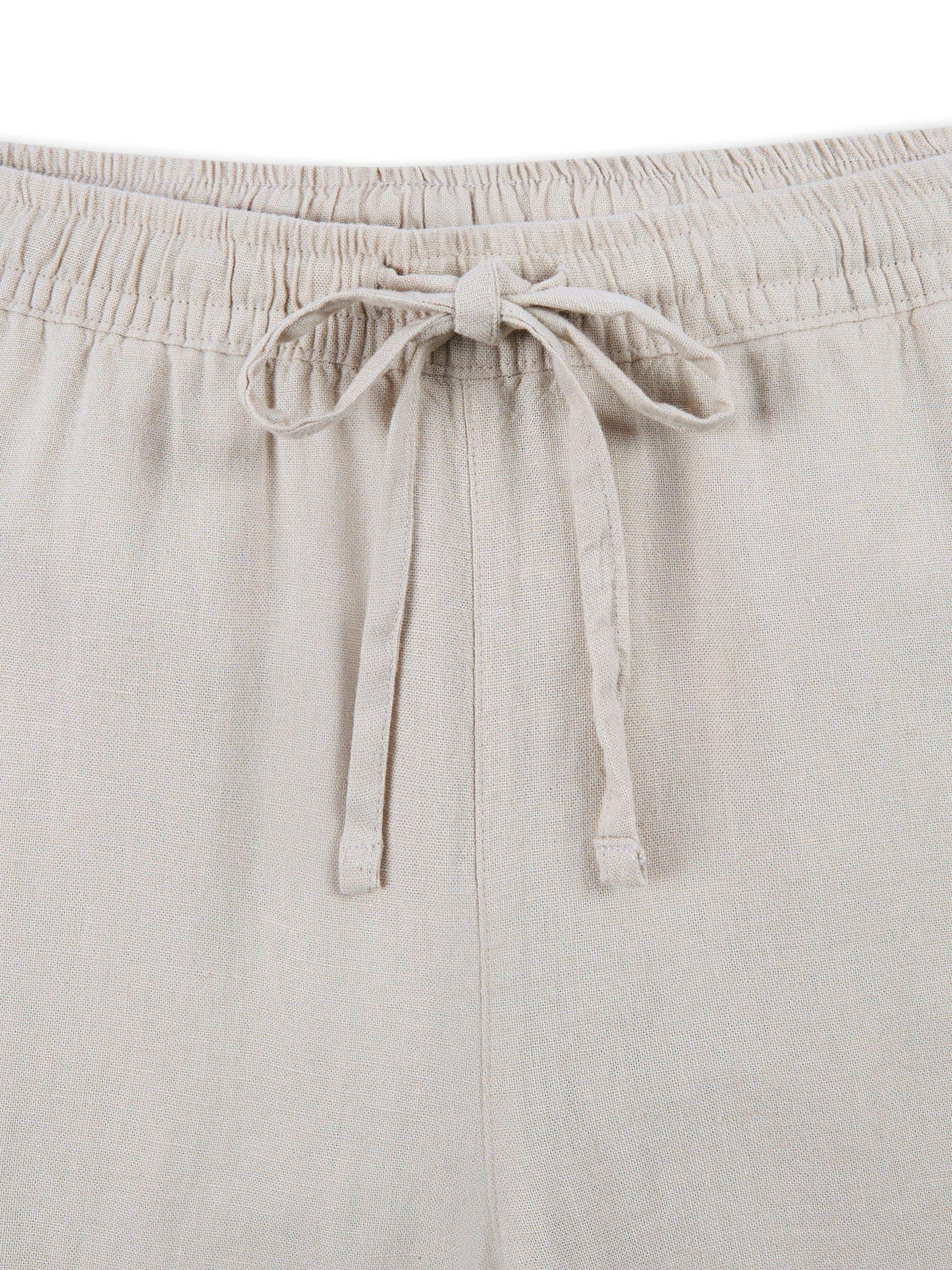 Product image 7 of 7, which shows Chelsea Peers Linen Blend Relaxed Trousers, Off White, L