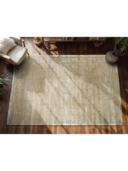 Louis De Poortere Medallion Rug - view 2, Milk Curry