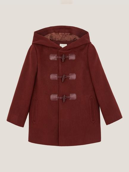 Monsoon Kids' Conker Hooded Duffle Coat, Brown, Brown
