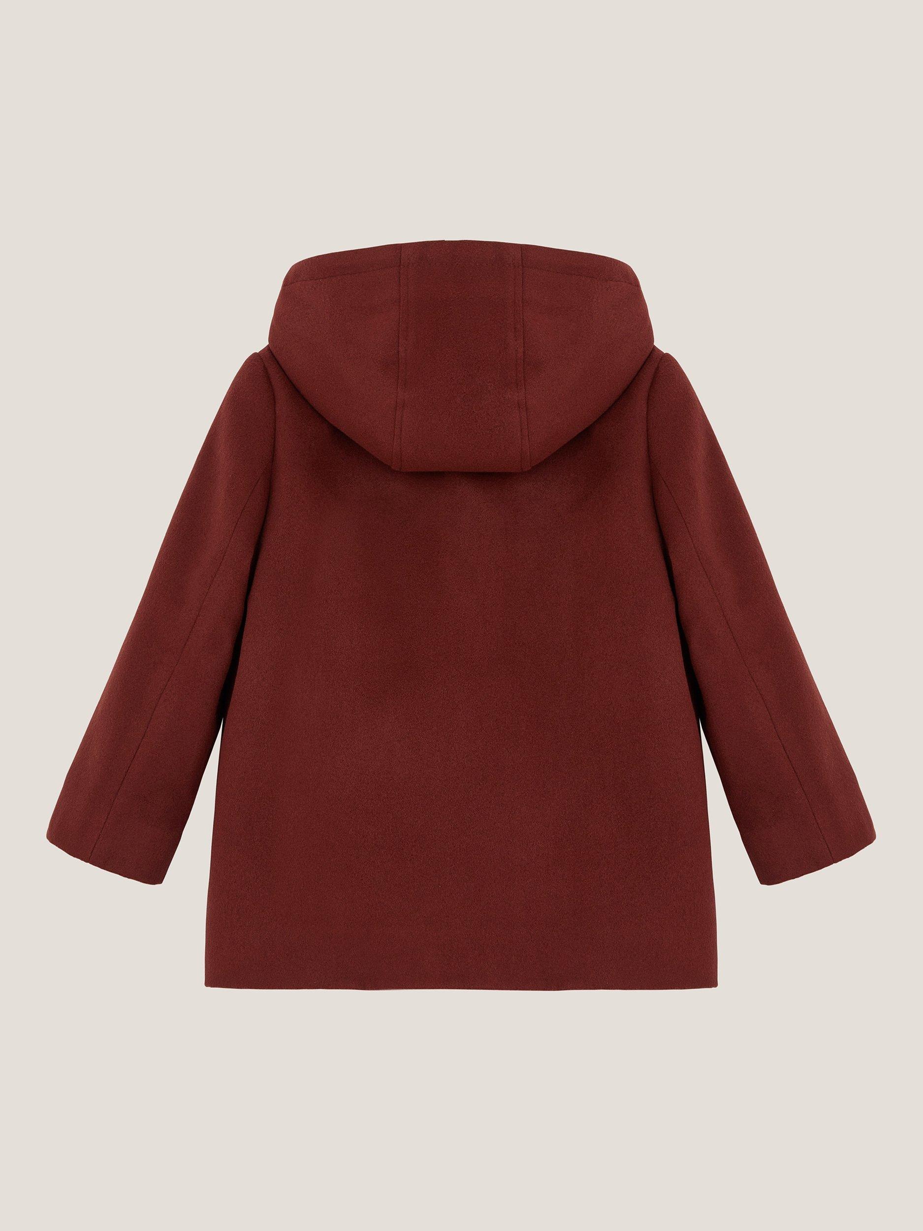 Product image 2 of 3, which shows Monsoon Kids' Conker Hooded Duffle Coat, Brown, 2-3 years