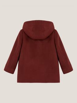 Monsoon Kids' Conker Hooded Duffle Coat, Brown - view 2, Brown