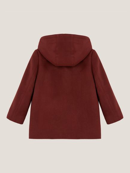Monsoon Kids' Conker Hooded Duffle Coat, Brown - view 2, Brown