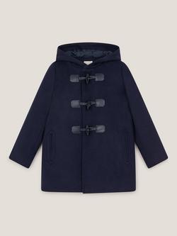 Monsoon Kids' Hooded Toggle Duffle Coat, Navy, Navy