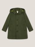 Monsoon Kids' Hooded Button Coat, Green