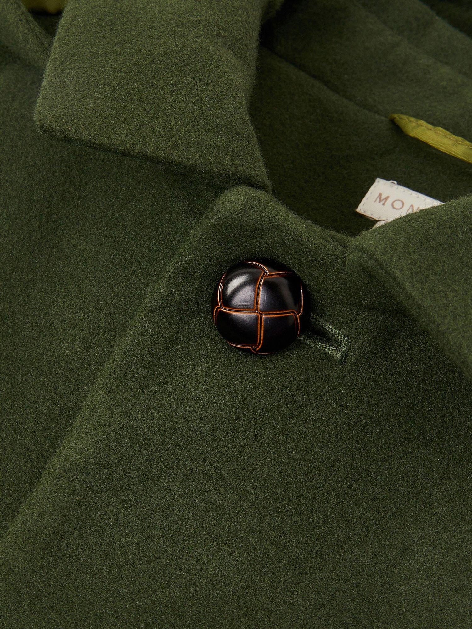 Product image 3 of 3, which shows Monsoon Kids' Hooded Button Coat, Green, 18-24 months