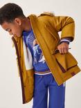 Monsoon Kids' Hooded Faux Fur Parka Coat, Mustard