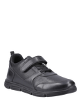 Hush Puppies Kids' Alfie Bungee Junior Leather Shoes, Black