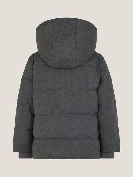 Monsoon Kids' Fleece Hood Padded Coat, Grey - view 2, Grey