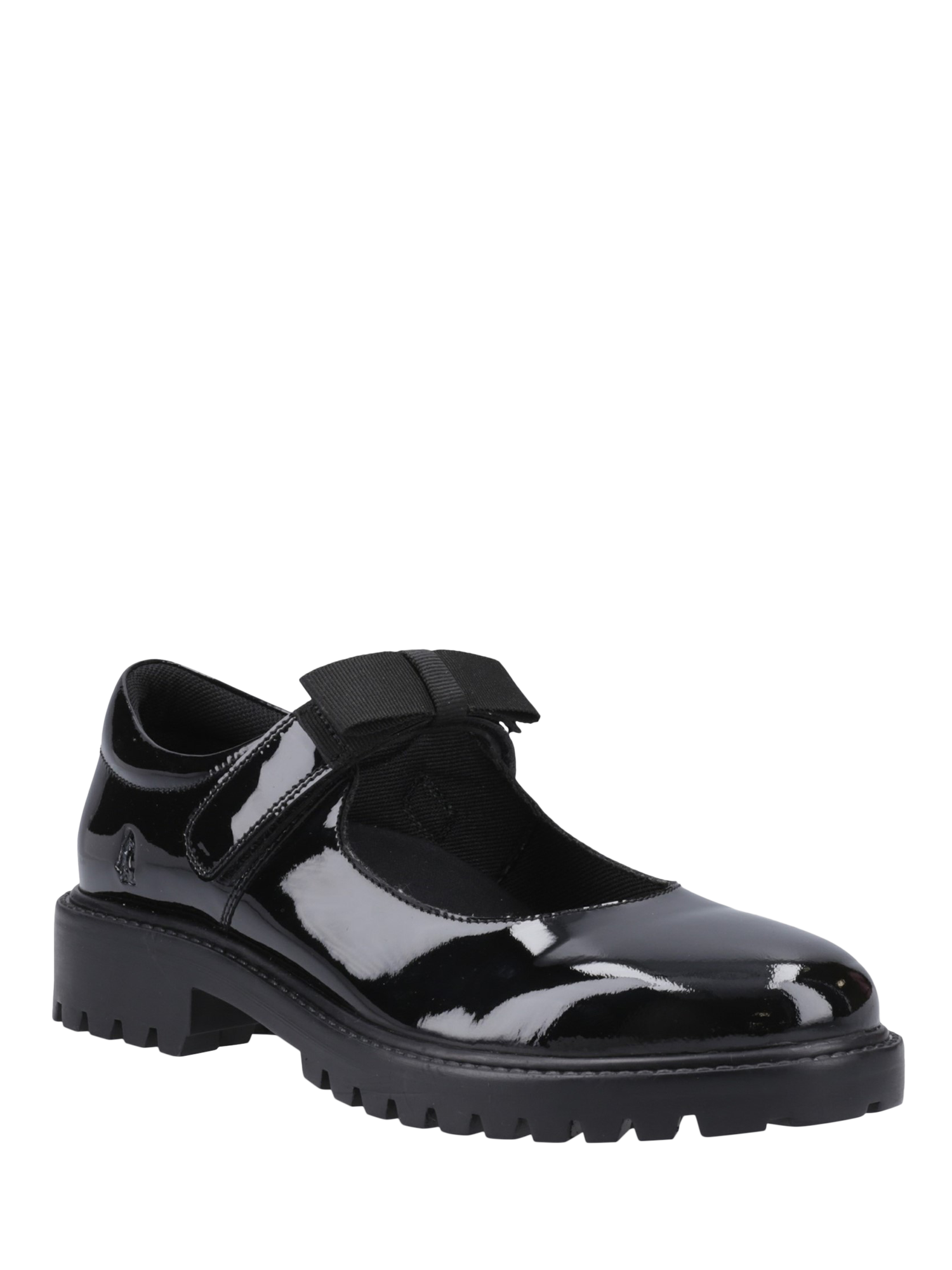 Product image 2 of 4, which shows Hush Puppies Kids' Astrid Bow Senior Patent Mary Jane Shoes, Black, 3