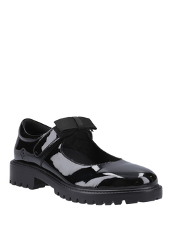 Hush Puppies Kids' Astrid Bow Senior Patent Mary Jane Shoes, Black - view 2, Black