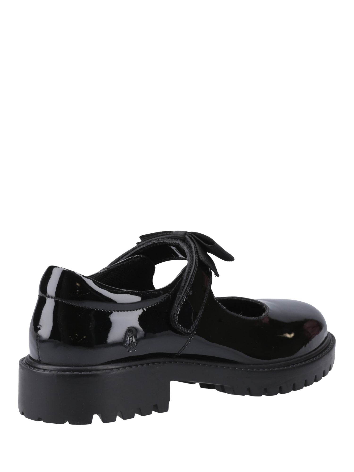 Product image 3 of 4, which shows Hush Puppies Kids' Astrid Bow Senior Patent Mary Jane Shoes, Black, 3