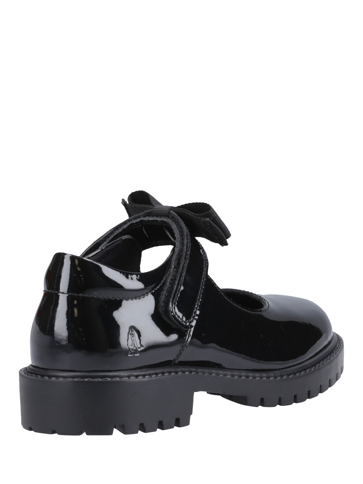 Product image 3 of 4, which shows Hush Puppies Kids' Astrid Bow Junior Patent Mary Jane Shoes, Black, 10 Jnr
