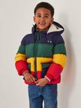 Monsoon Kids' Hooded Puffer Jacket, Multi